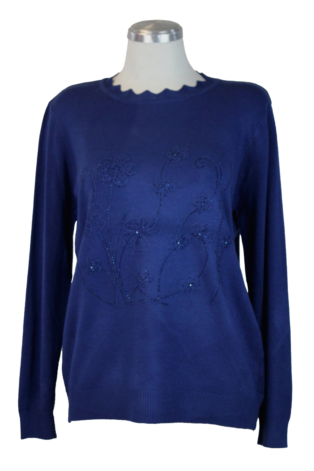 AF23773 Suéter Manga Larga Flores de Piedras