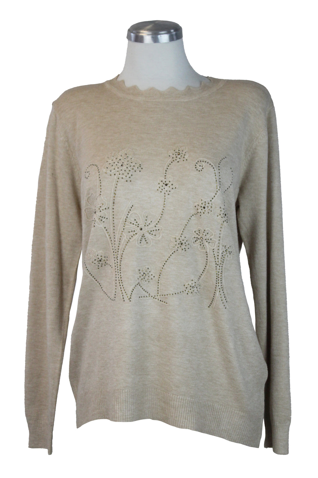 AF23773 Suéter Manga Larga Flores de Piedras