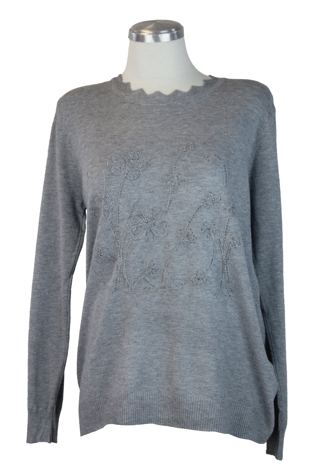 AF23773 Suéter Manga Larga Flores de Piedras