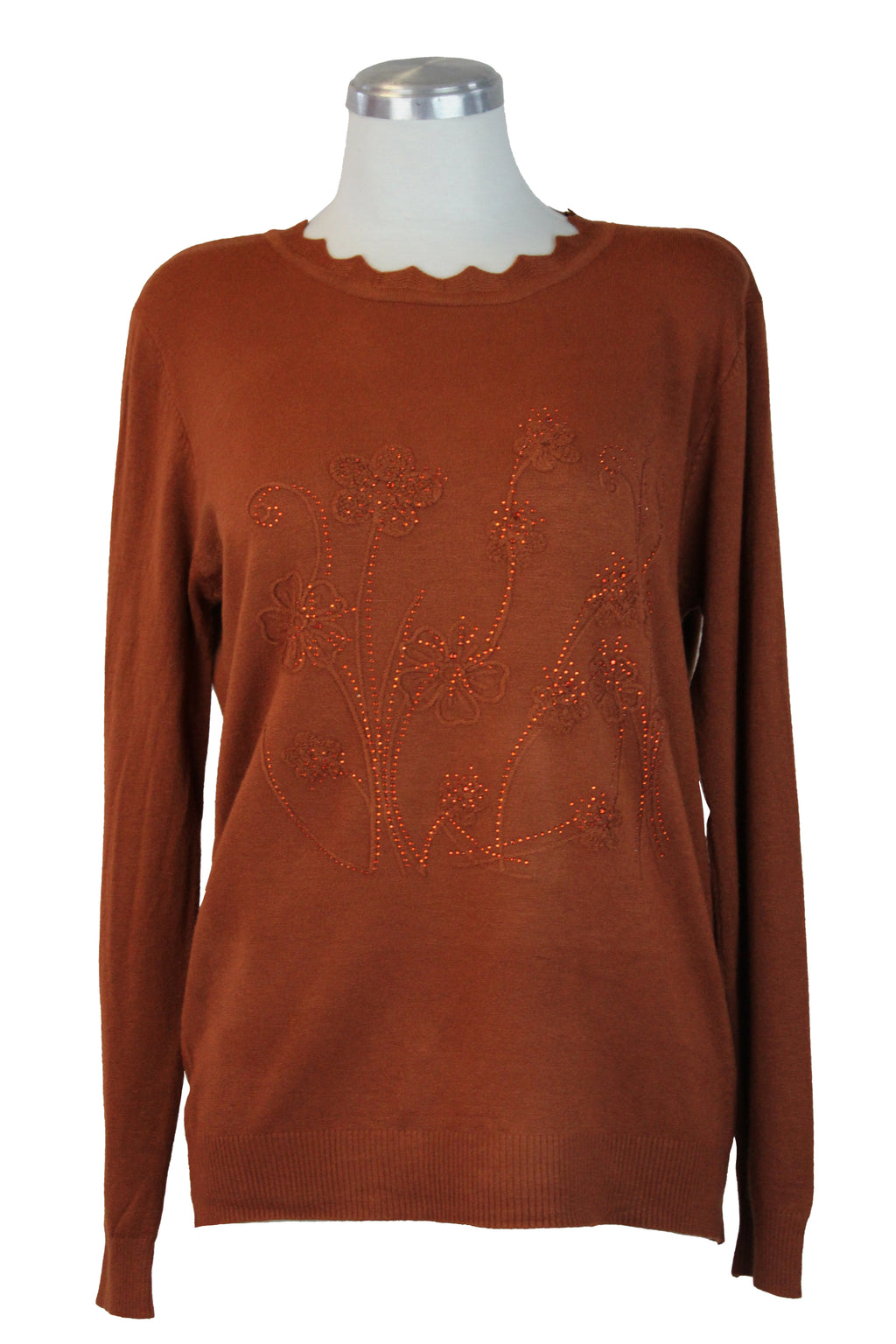 AF23773 Suéter Manga Larga Flores de Piedras