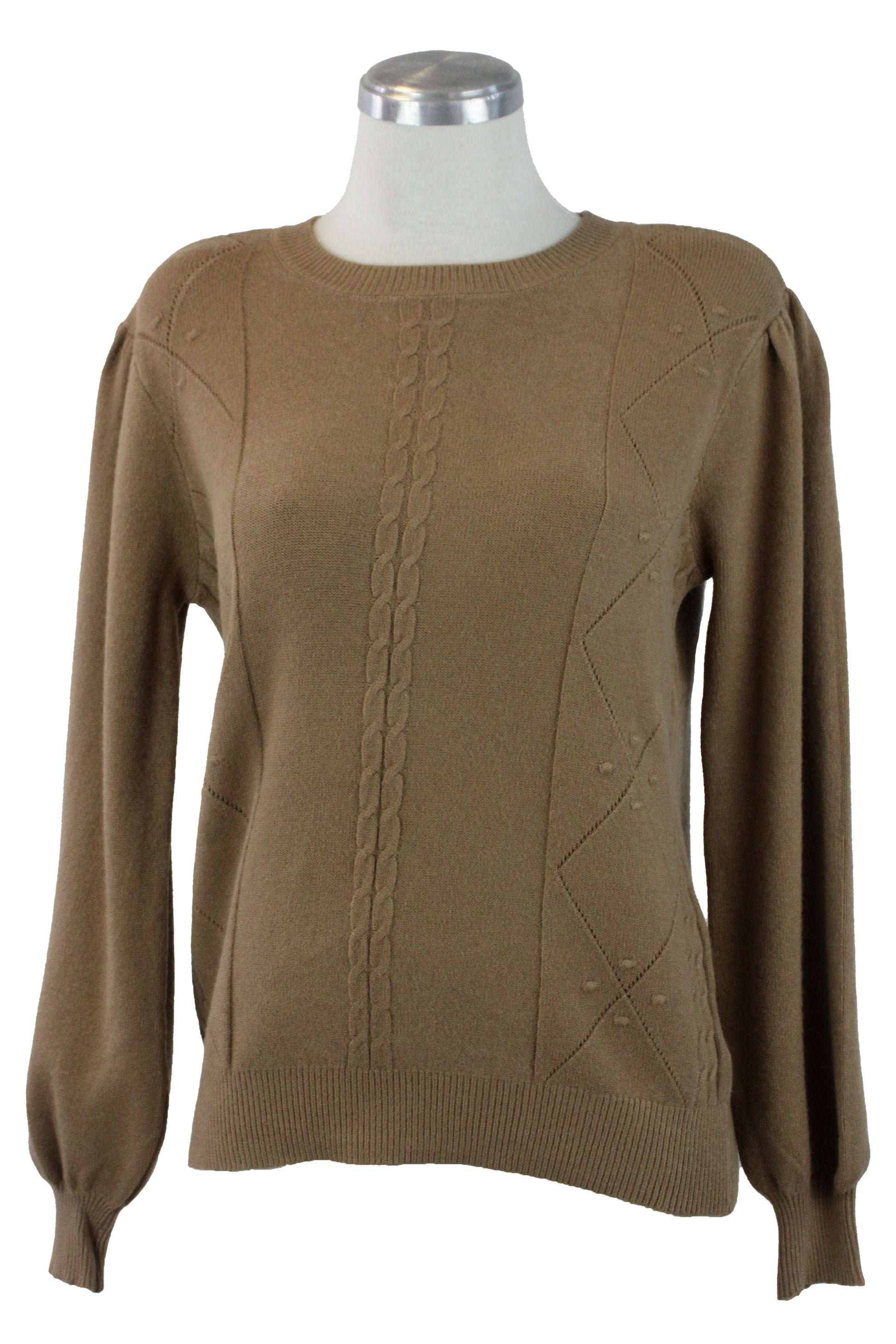 3260 Suéter Tejido Trenza y Rombos de Costura