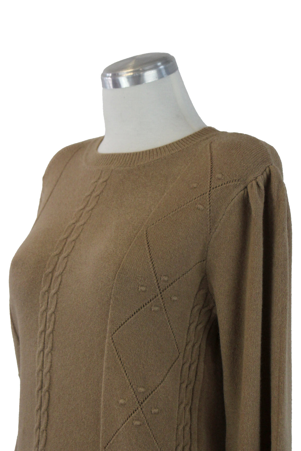 3260 Suéter Tejido Trenza y Rombos de Costura