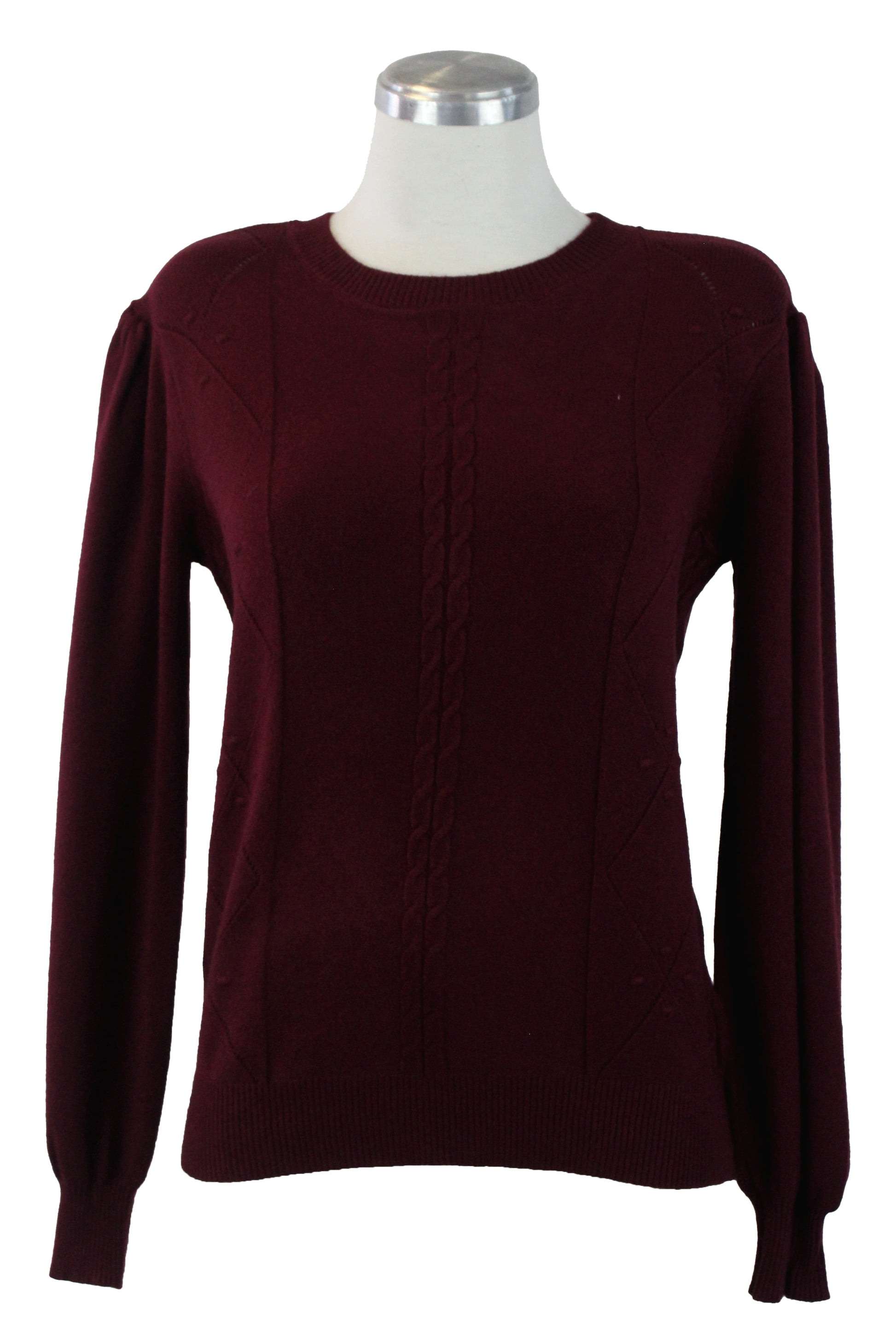 3260 Suéter Tejido Trenza y Rombos de Costura