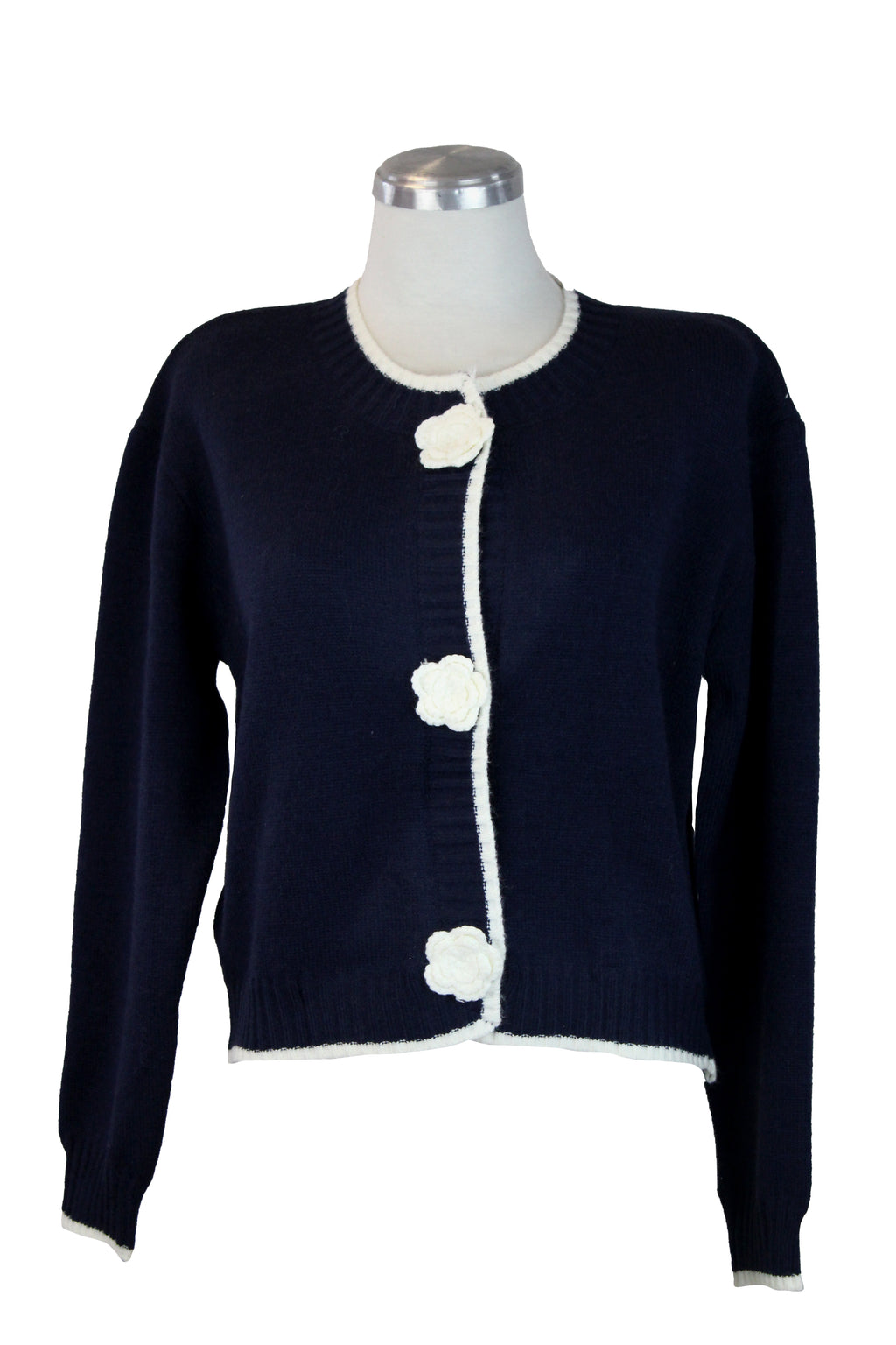 MKN-24222 Suéter tipo Chaleco Flores Bordadas