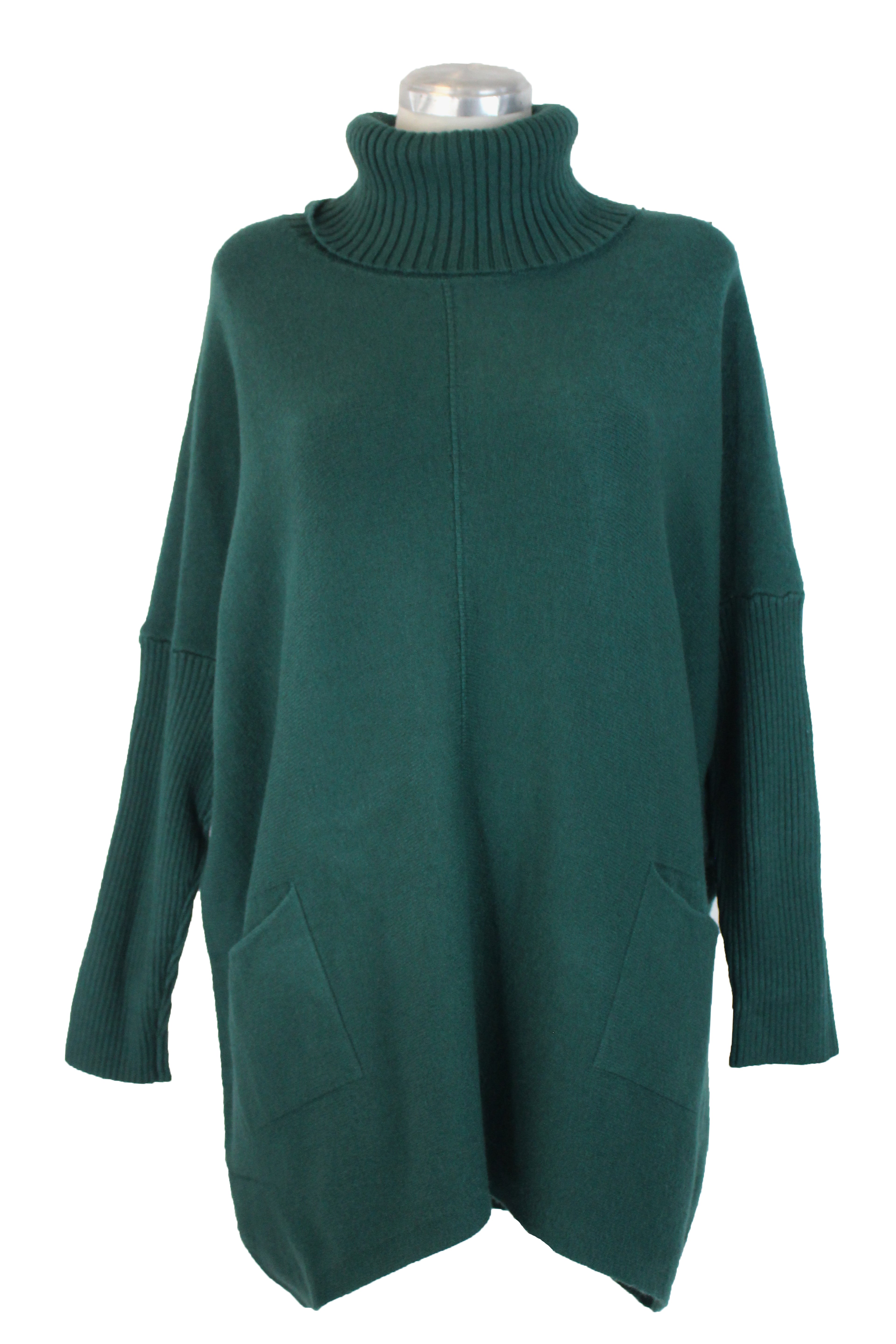 OJ-2735 Maxi Suéter Liso Cuello de Tortuga