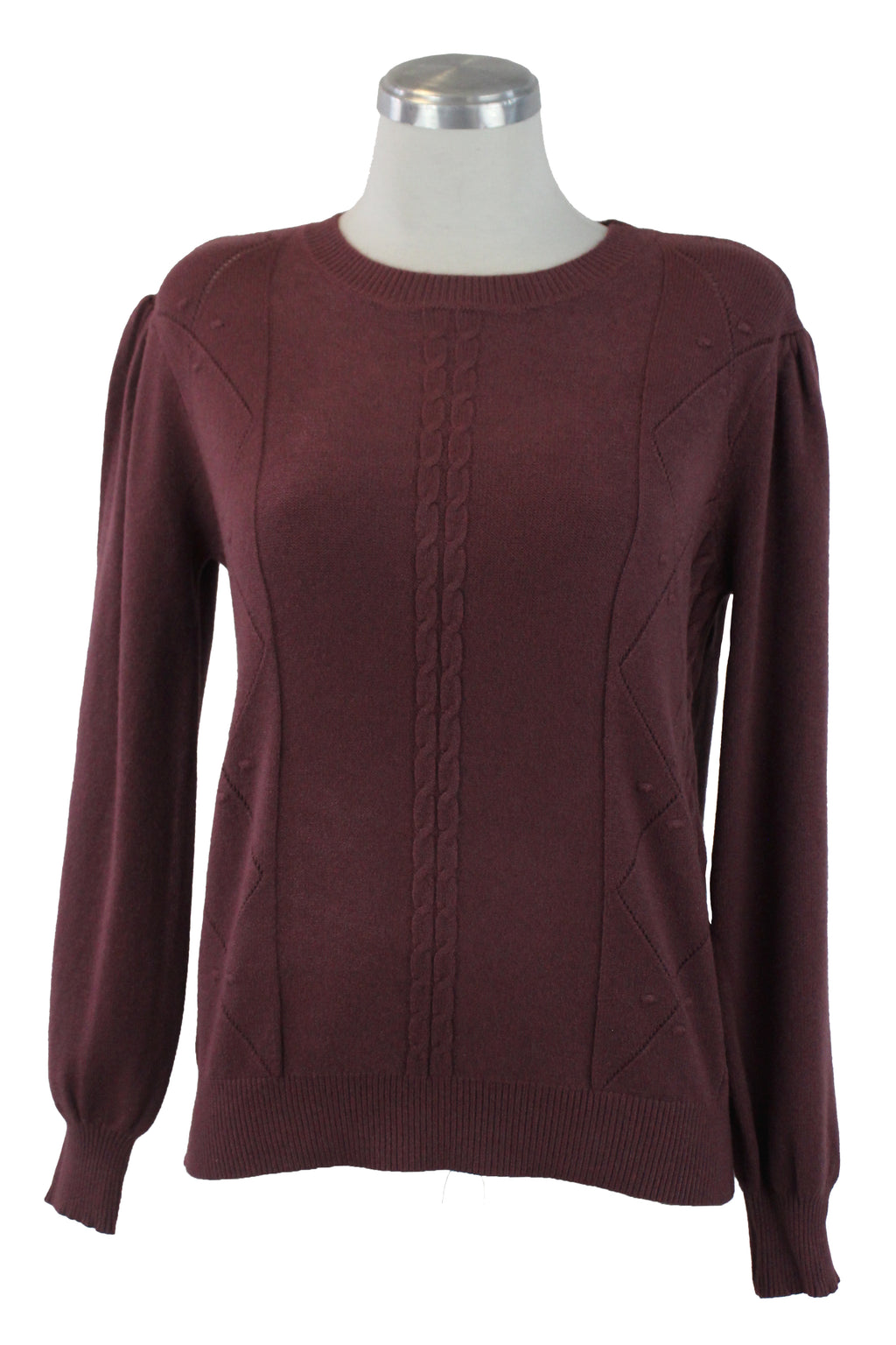 3260 Suéter Tejido Trenza y Rombos de Costura