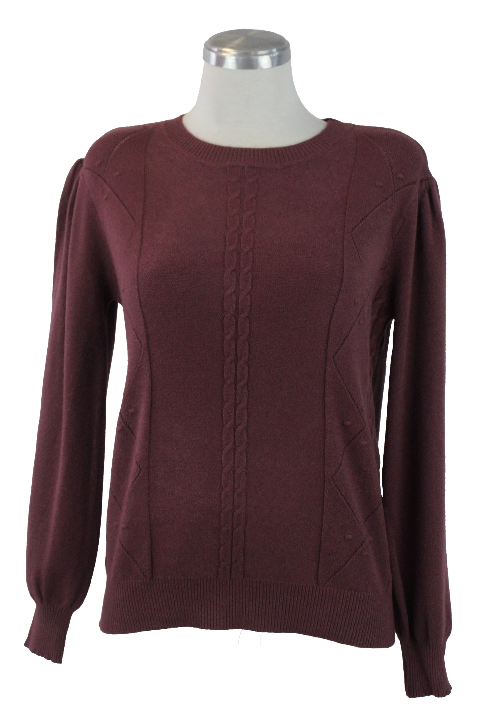 3260 Suéter Tejido Trenza y Rombos de Costura