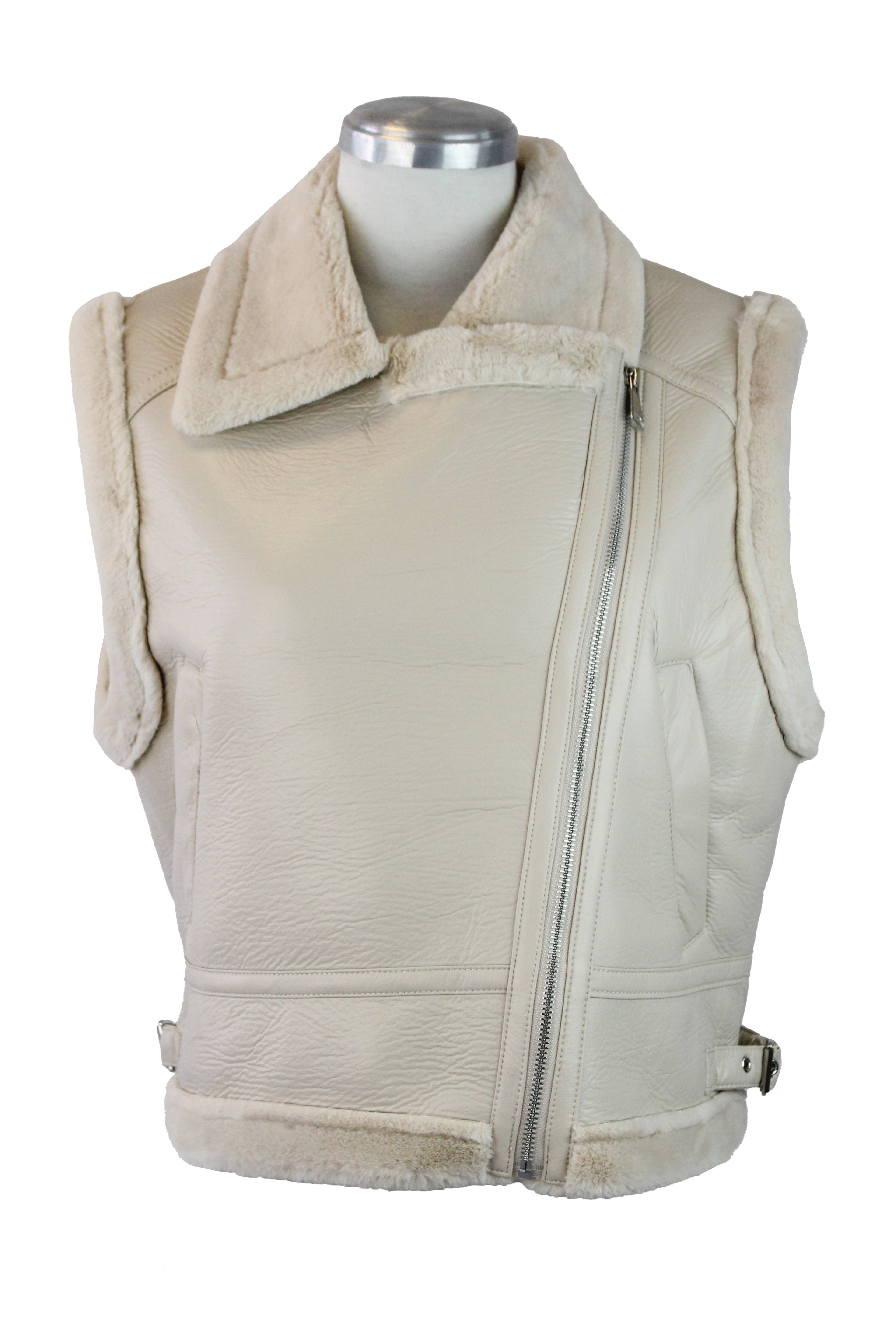 7726 Chaleco Con Zipper Bordes Afelpados