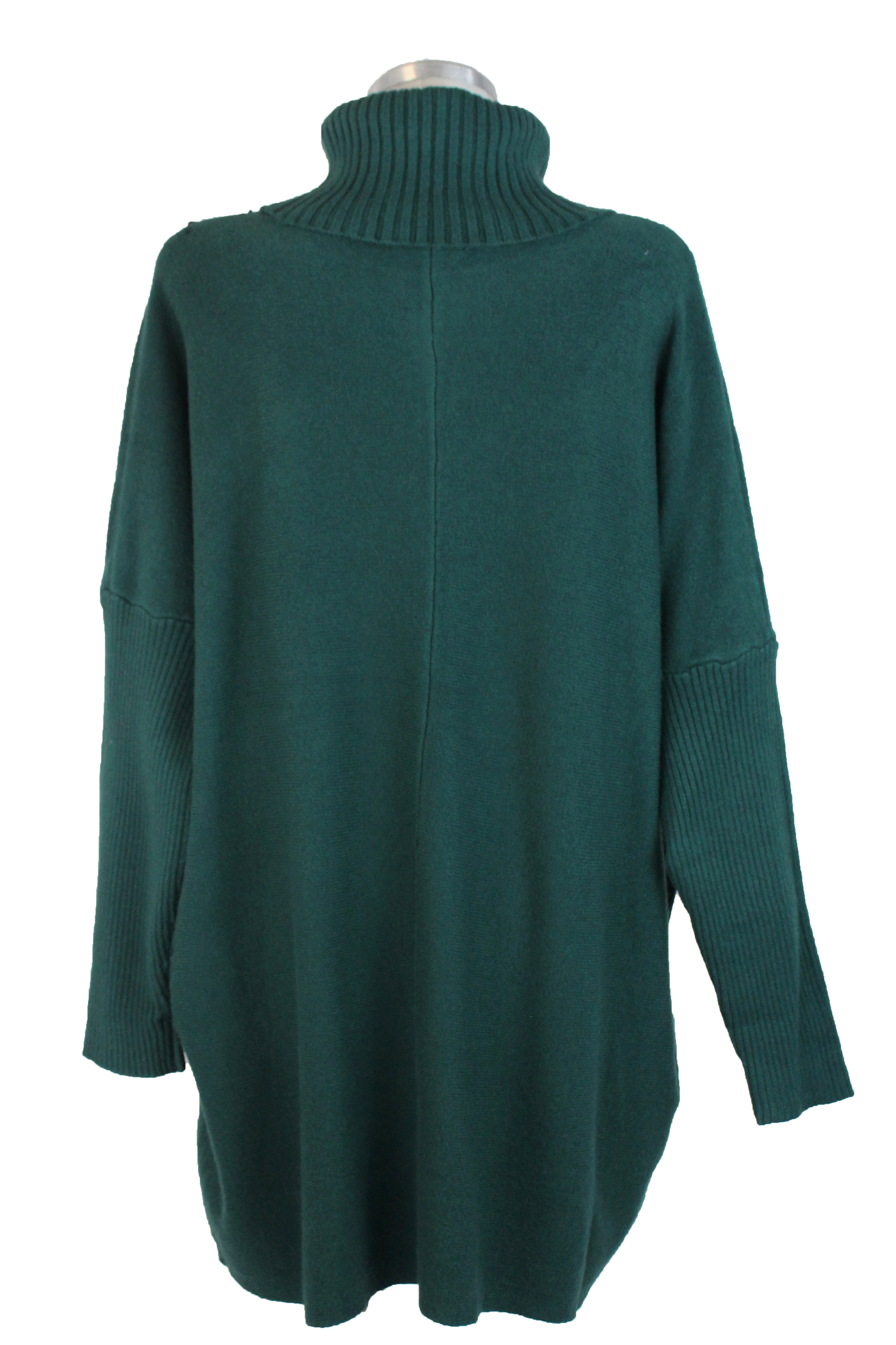 OJ-2735 Maxi Suéter Liso Cuello de Tortuga