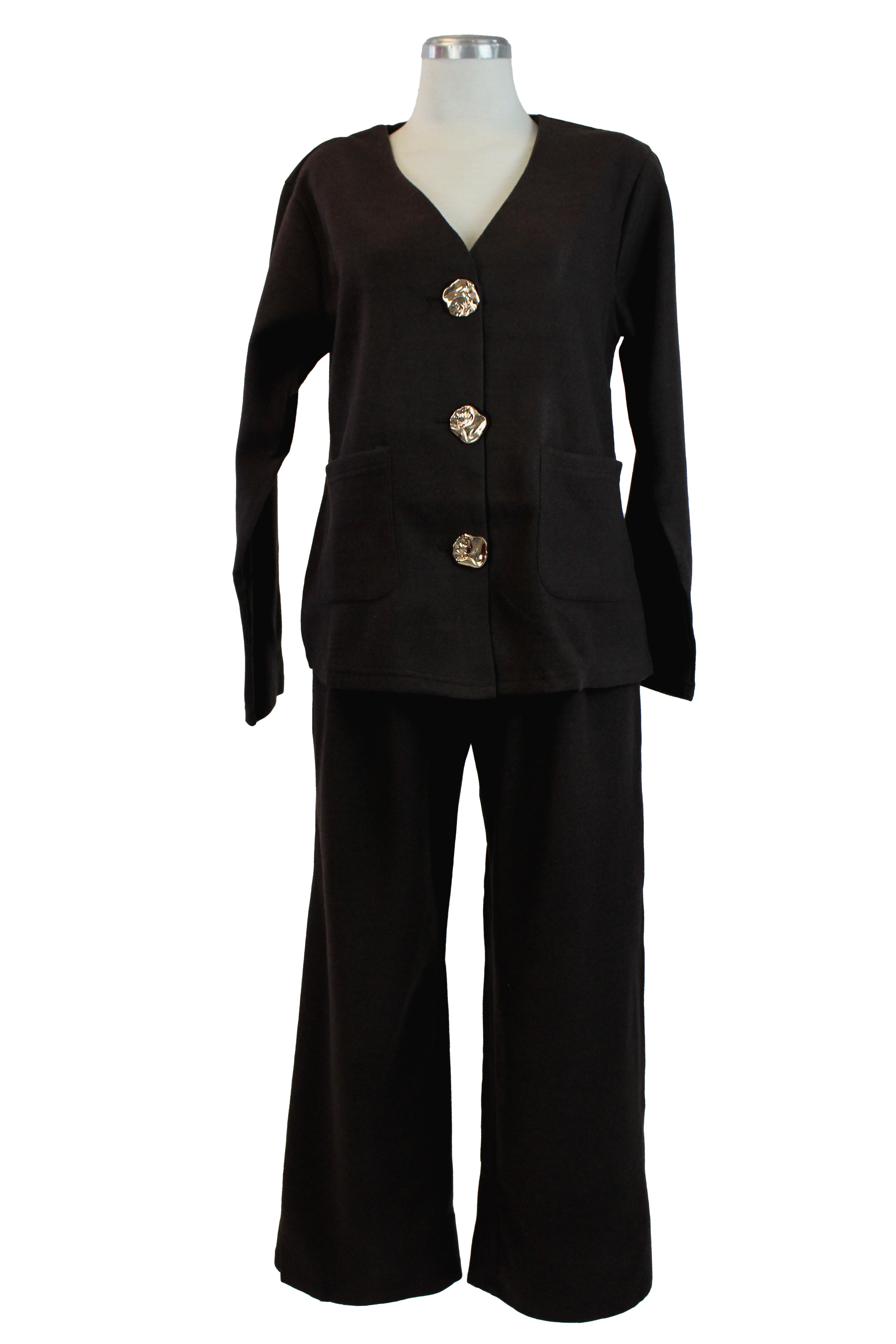 GT-3M158 Conjunto Gamuza con Botones Irregulares