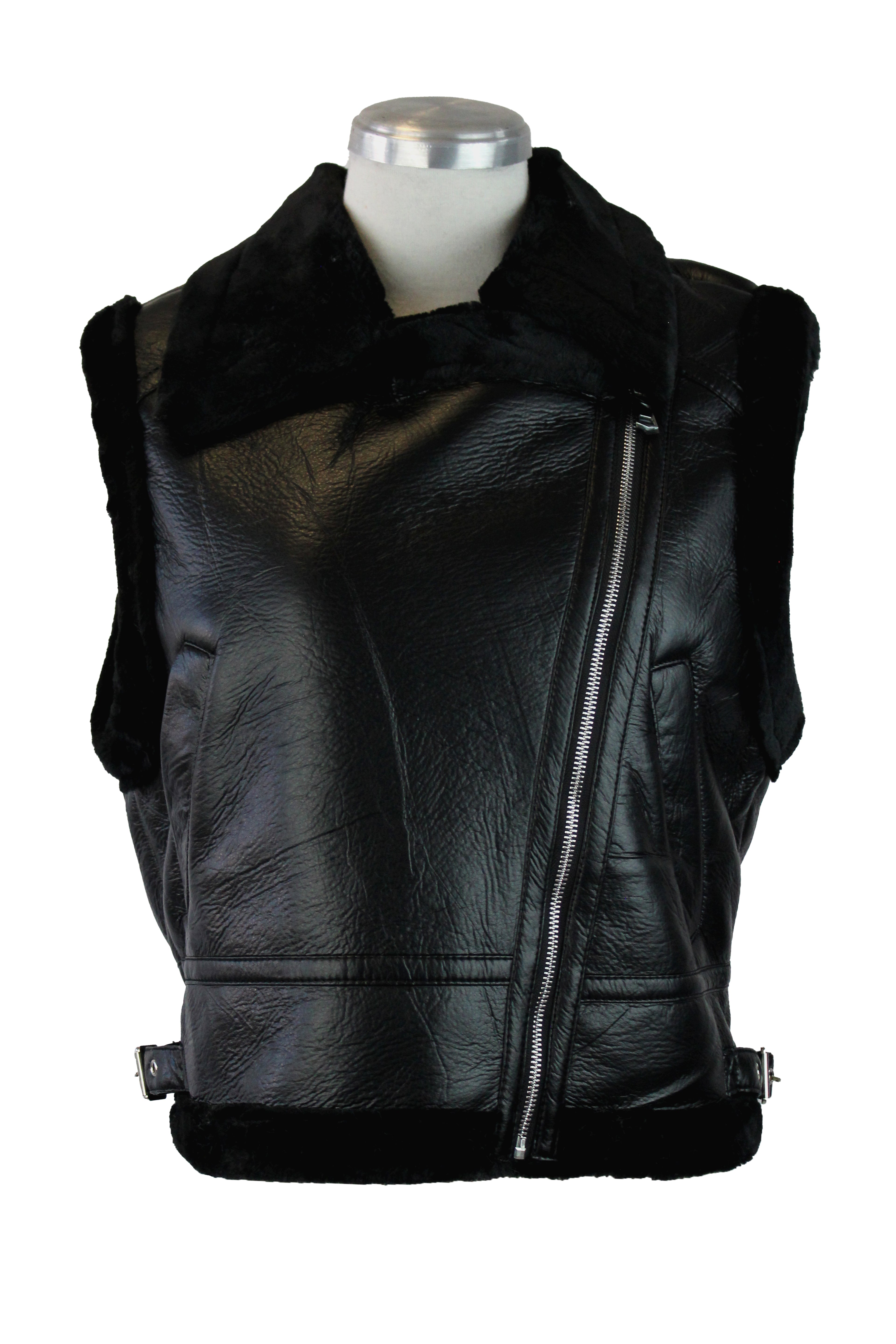 7726 Chaleco Con Zipper Bordes Afelpados