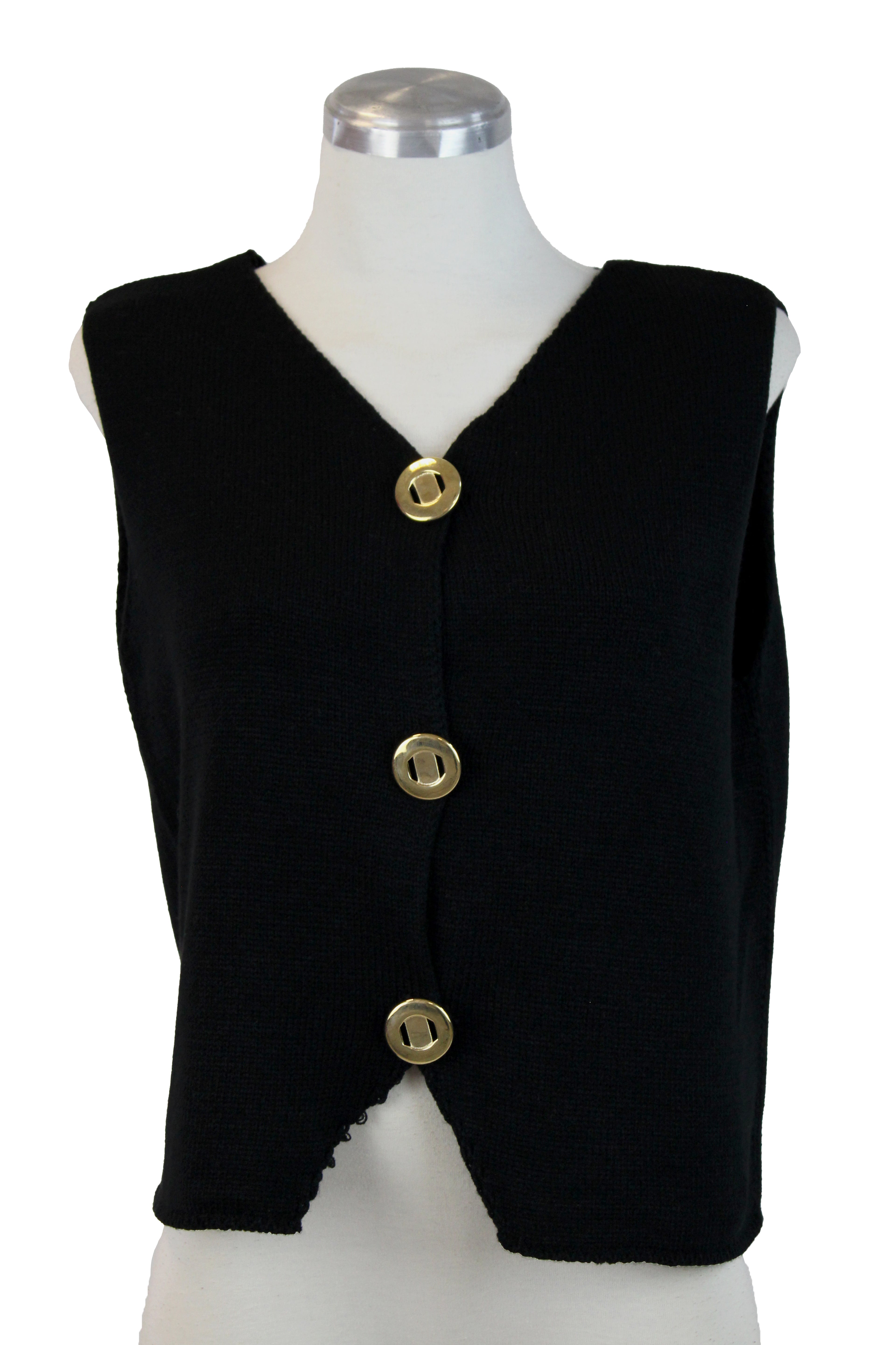 2557 Chaleco Bordes Trenzados con Botones Dorados