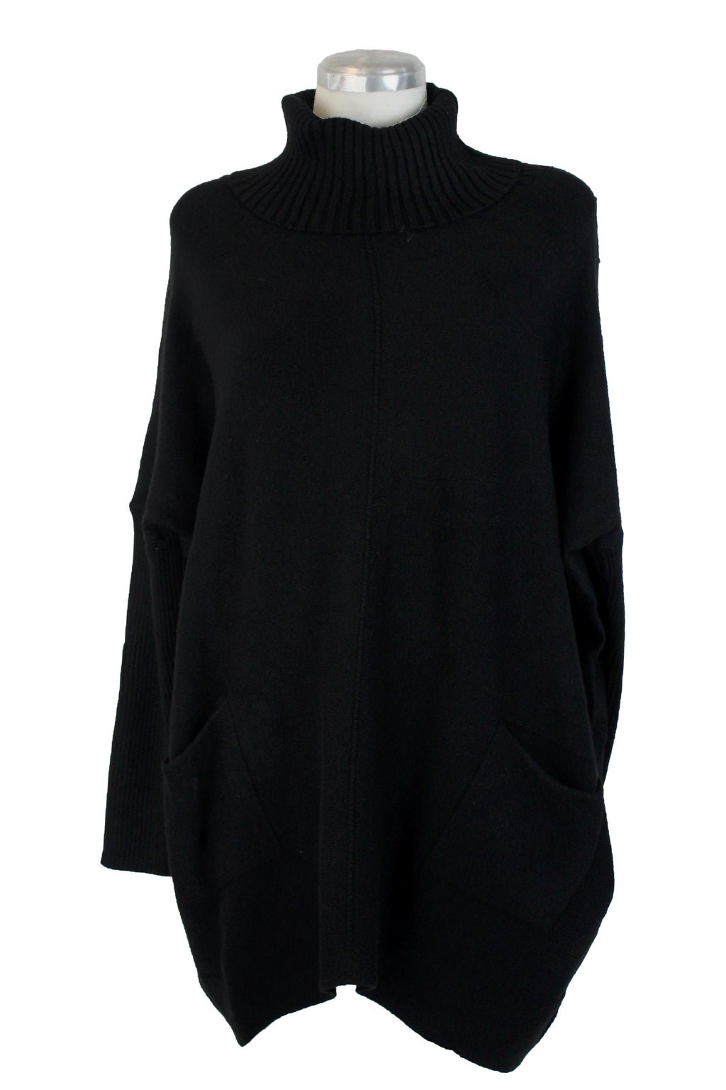 OJ-2735 Maxi Suéter Liso Cuello de Tortuga