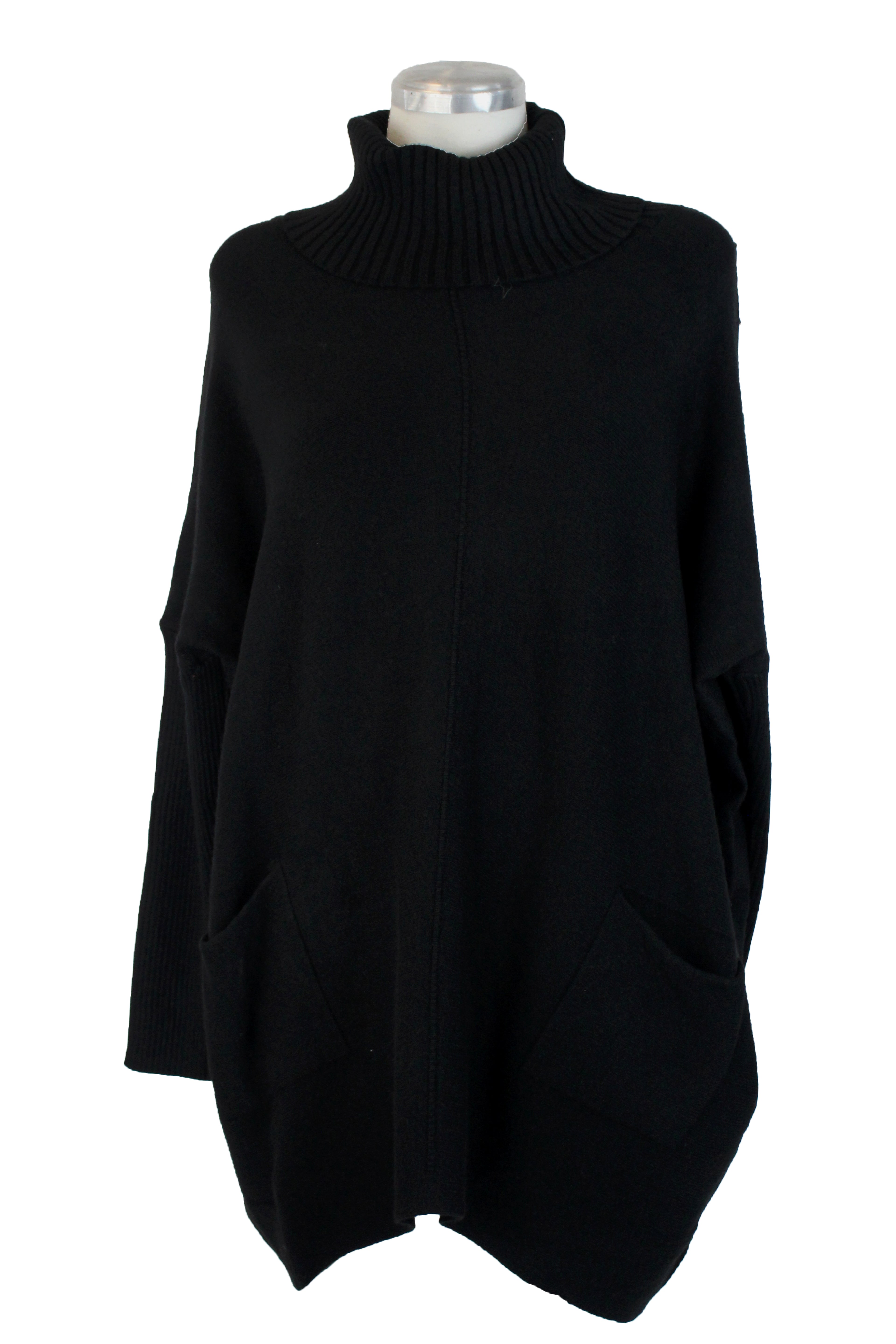 OJ-2735 Maxi Suéter Liso Cuello de Tortuga