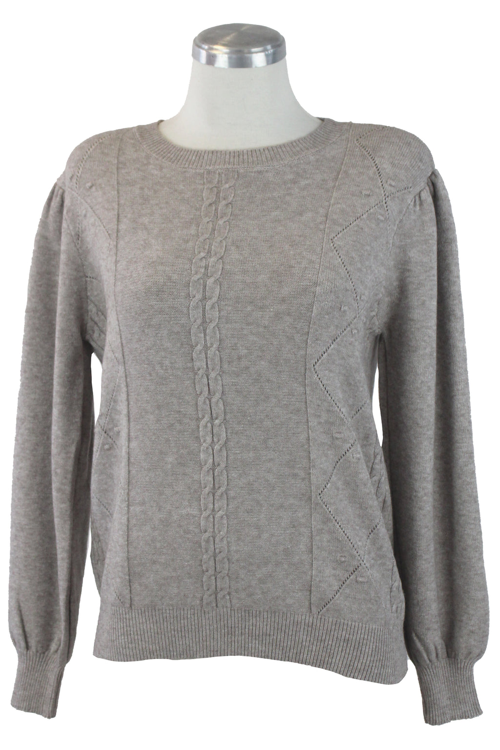 3260 Suéter Tejido Trenza y Rombos de Costura