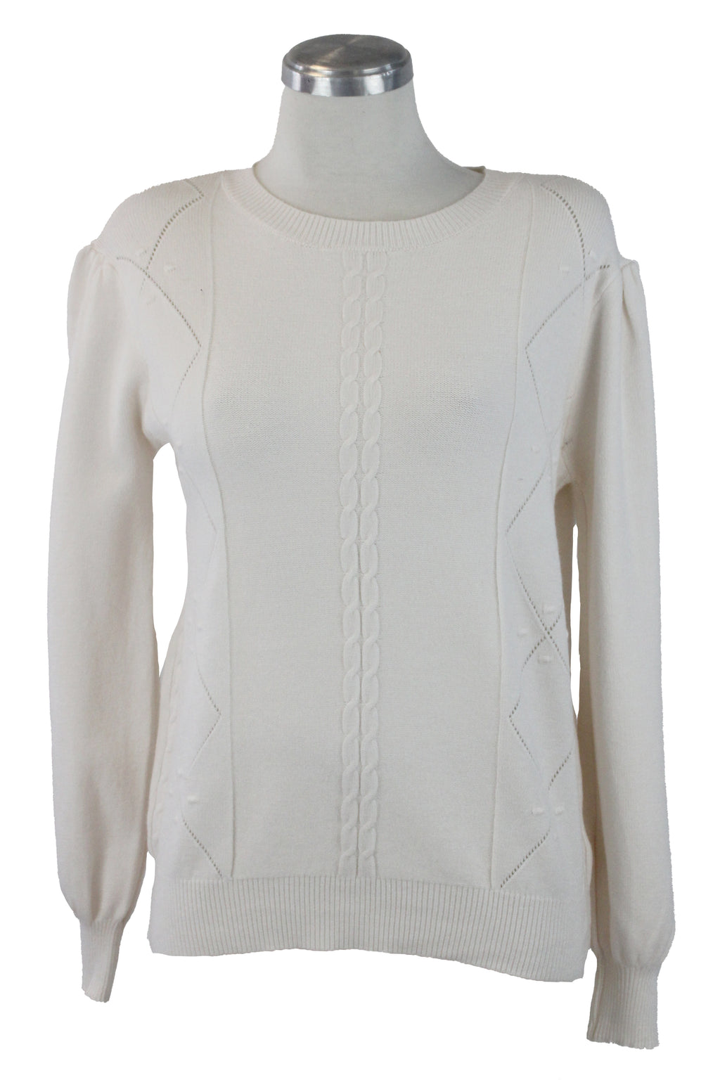 3260 Suéter Tejido Trenza y Rombos de Costura