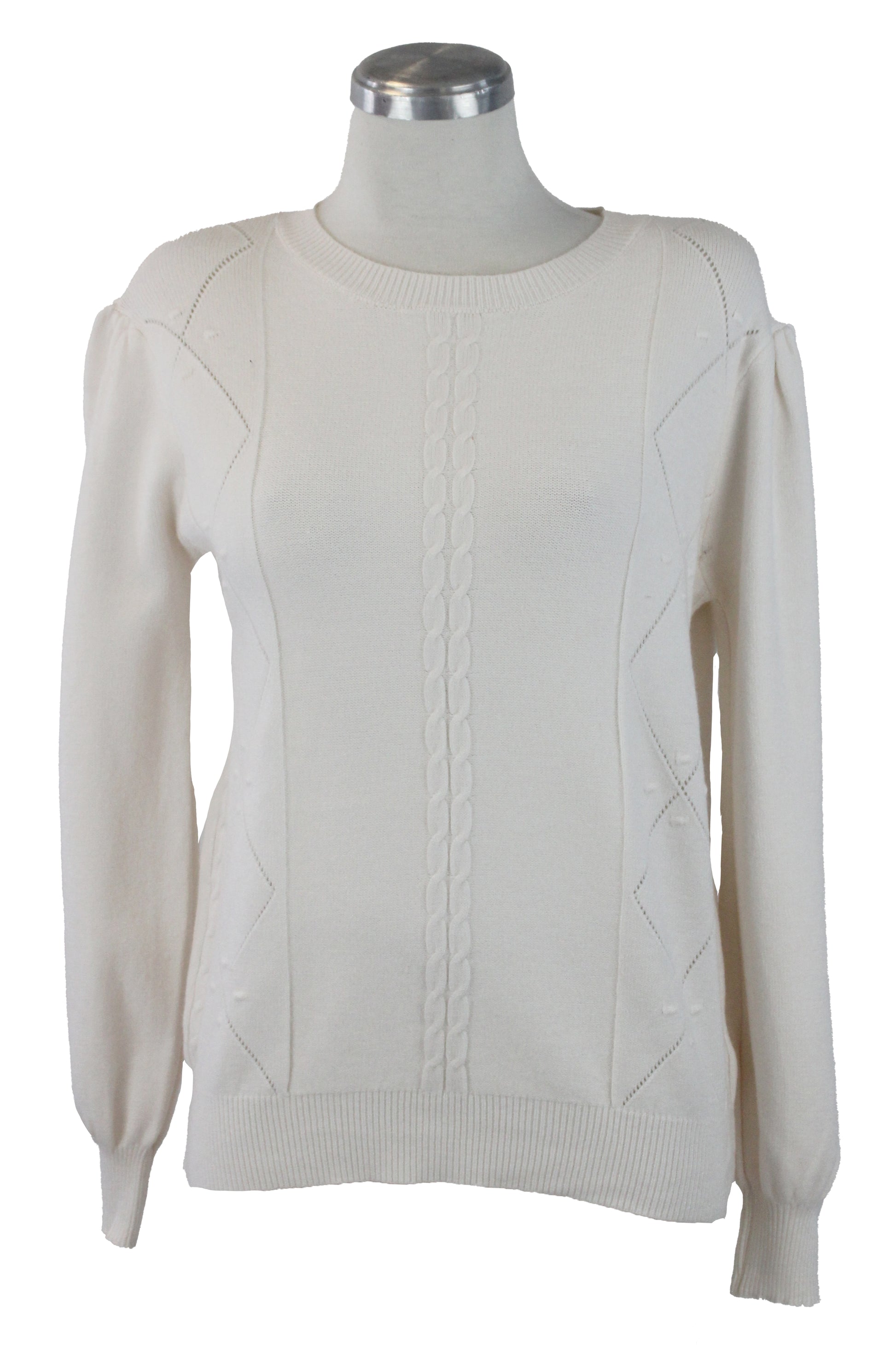 3260 Suéter Tejido Trenza y Rombos de Costura