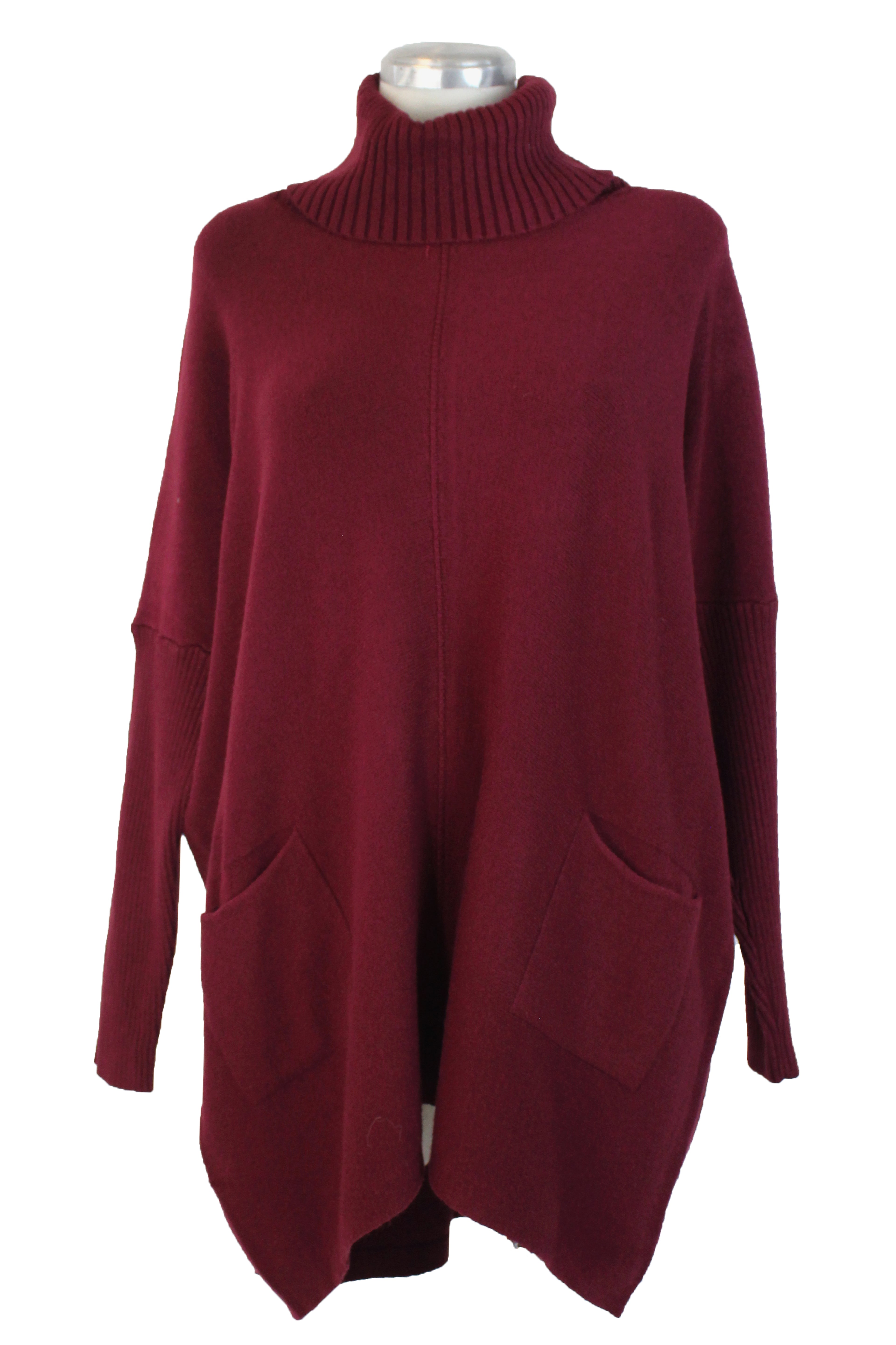 OJ-2735 Maxi Suéter Liso Cuello de Tortuga