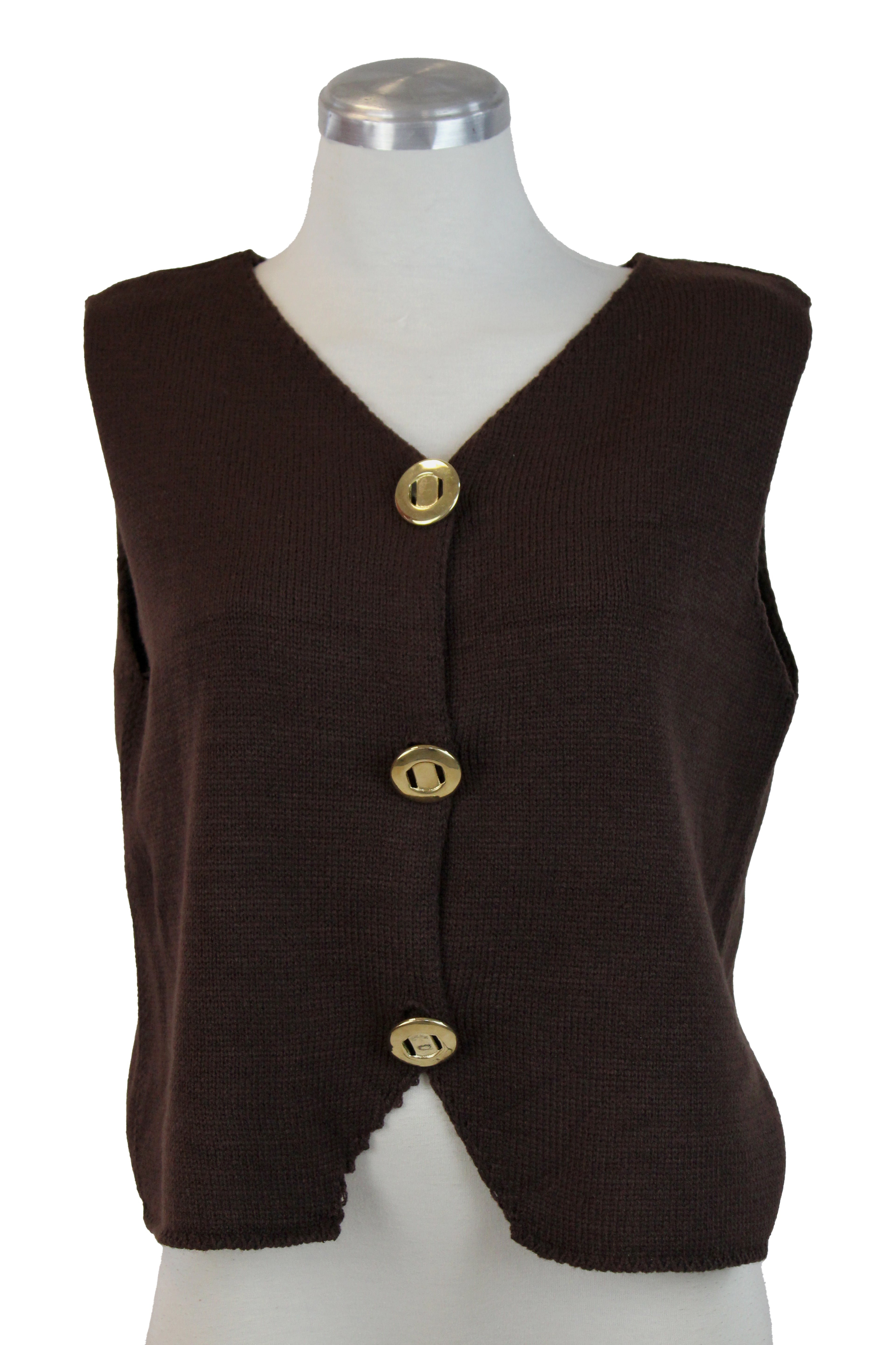 2557 Chaleco Bordes Trenzados con Botones Dorados