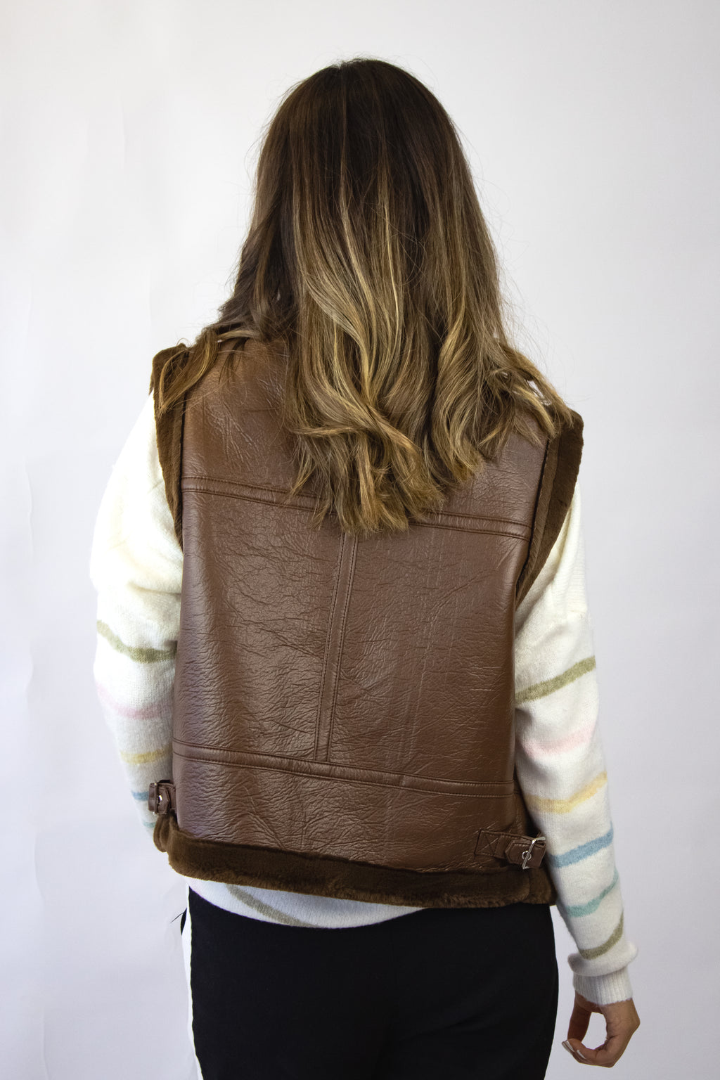 7726 Chaleco Con Zipper Bordes Afelpados