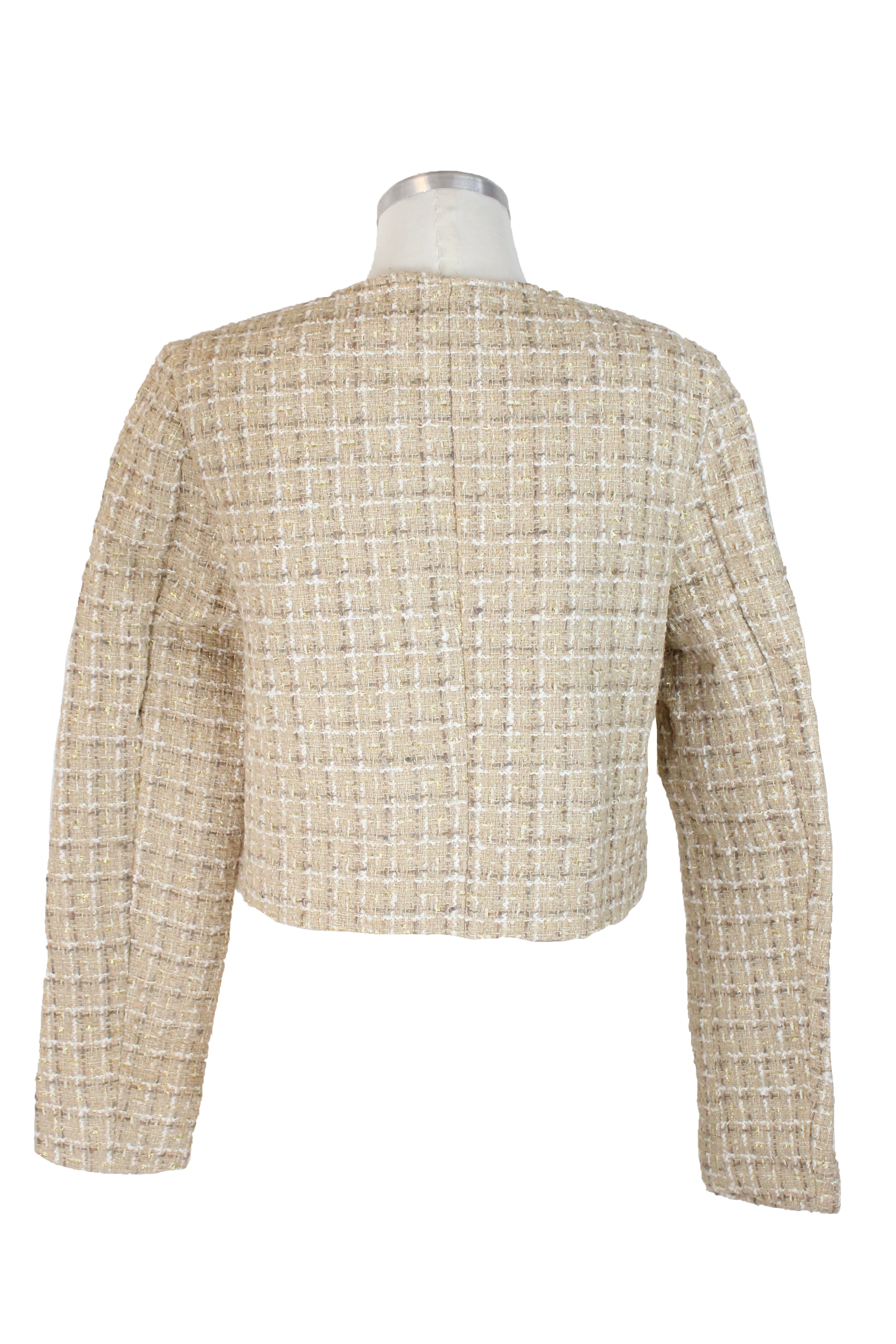 7011 Chaleco Corto Tipo Chanel Botones Grabados