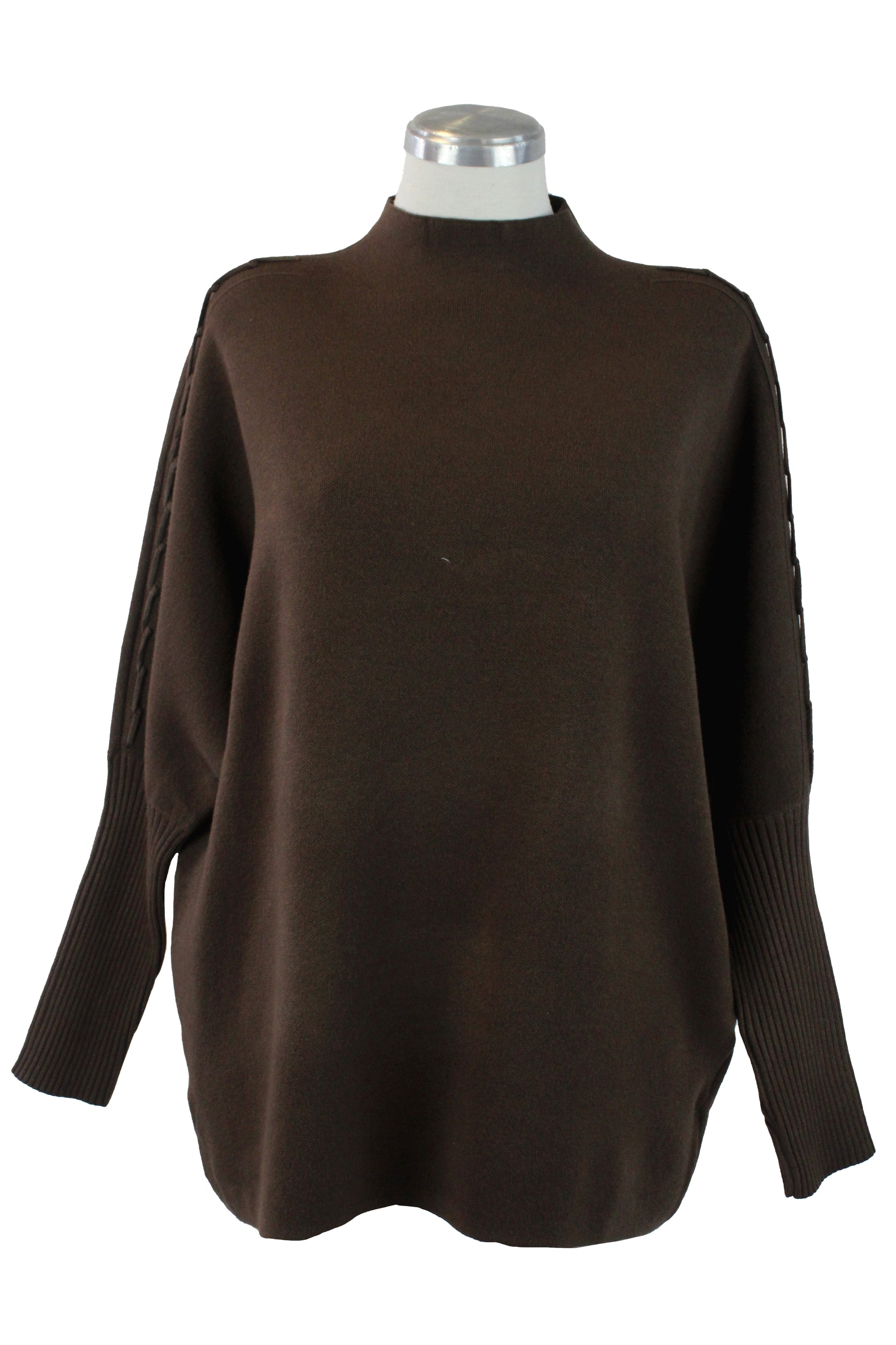 OJ-2763 Suéter Tejido y Tiras con Nudos en Mangas