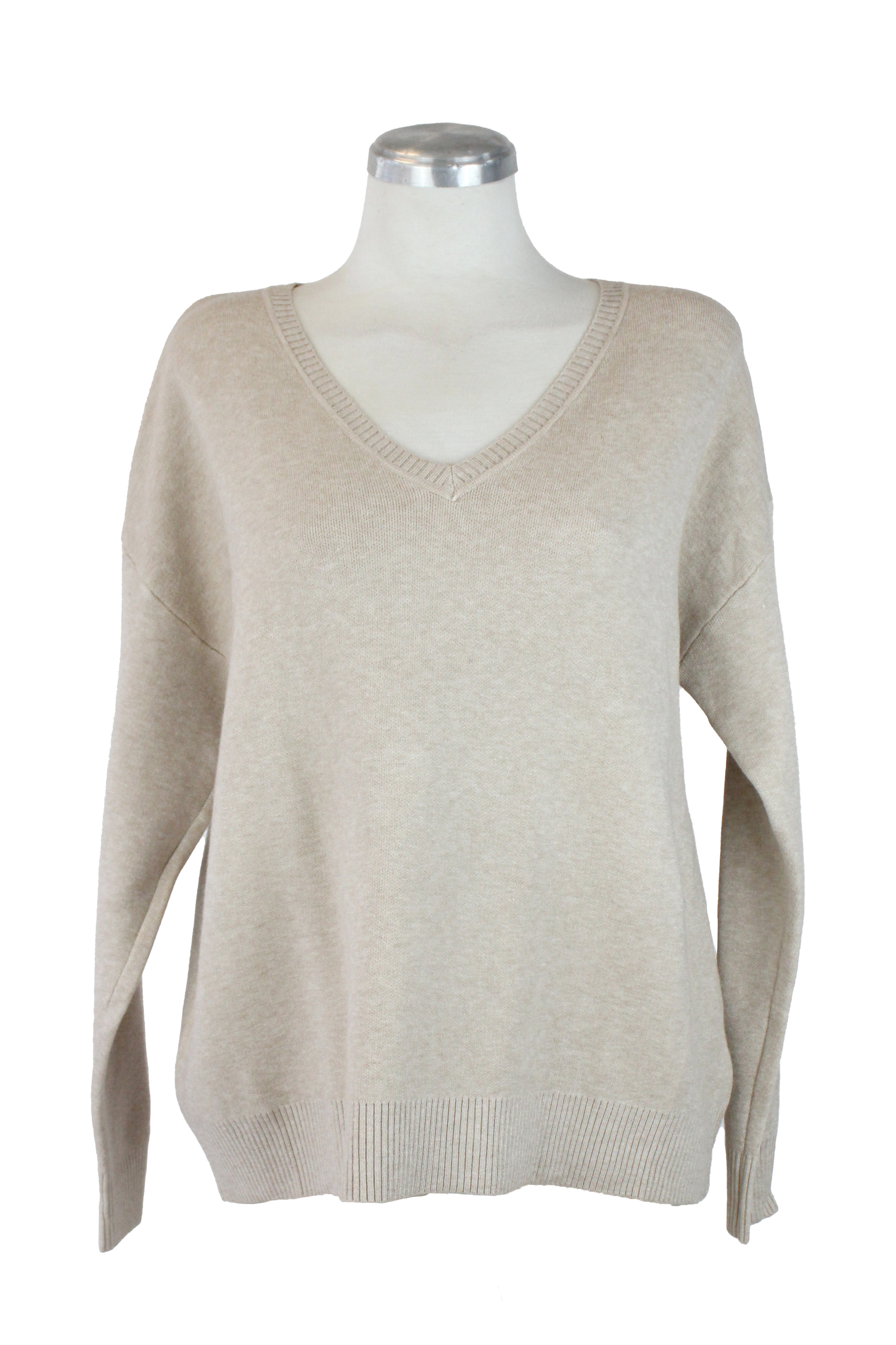 H19329 Suéter Liso Cuello V