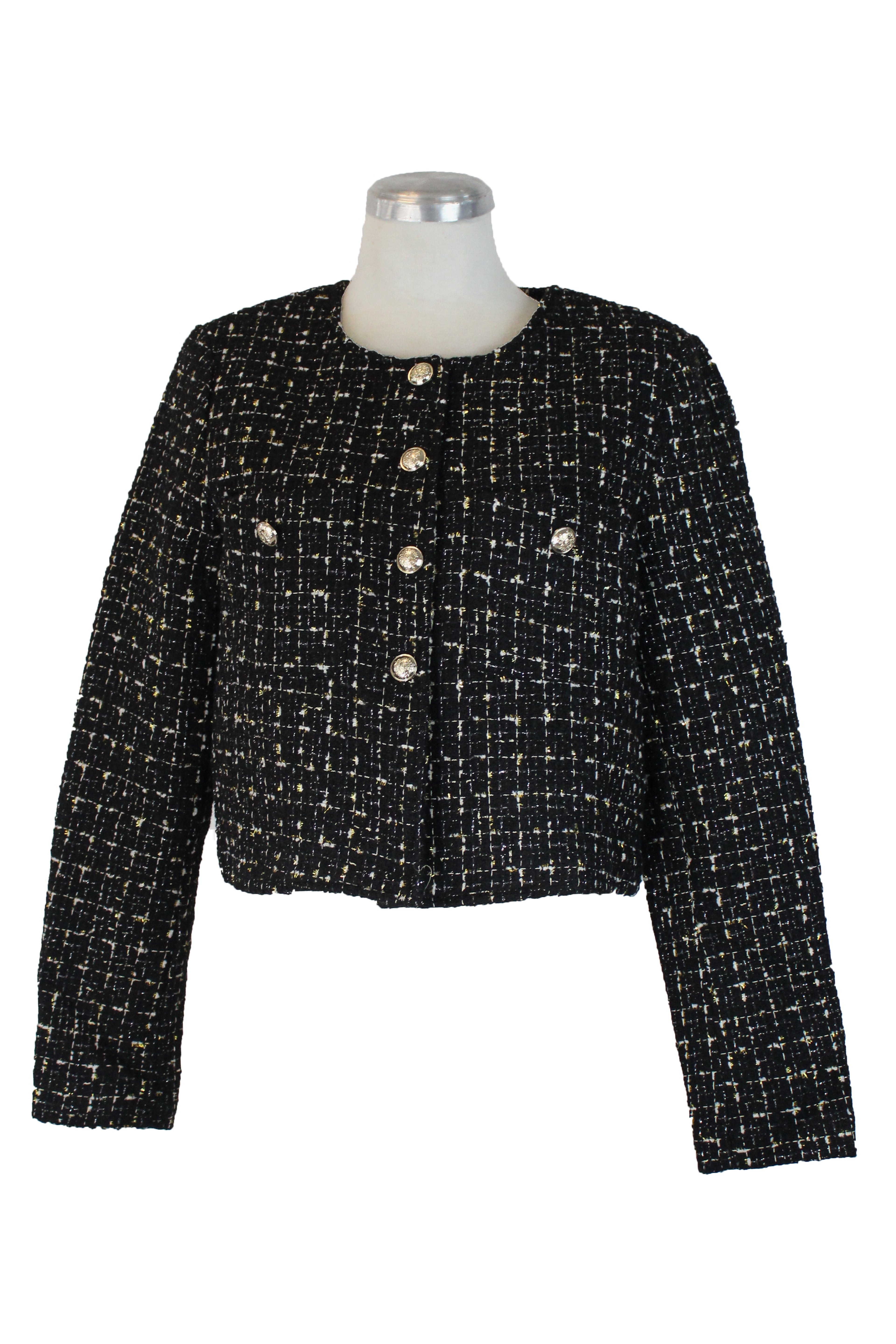 7011 Chaleco Corto Tipo Chanel Botones Grabados