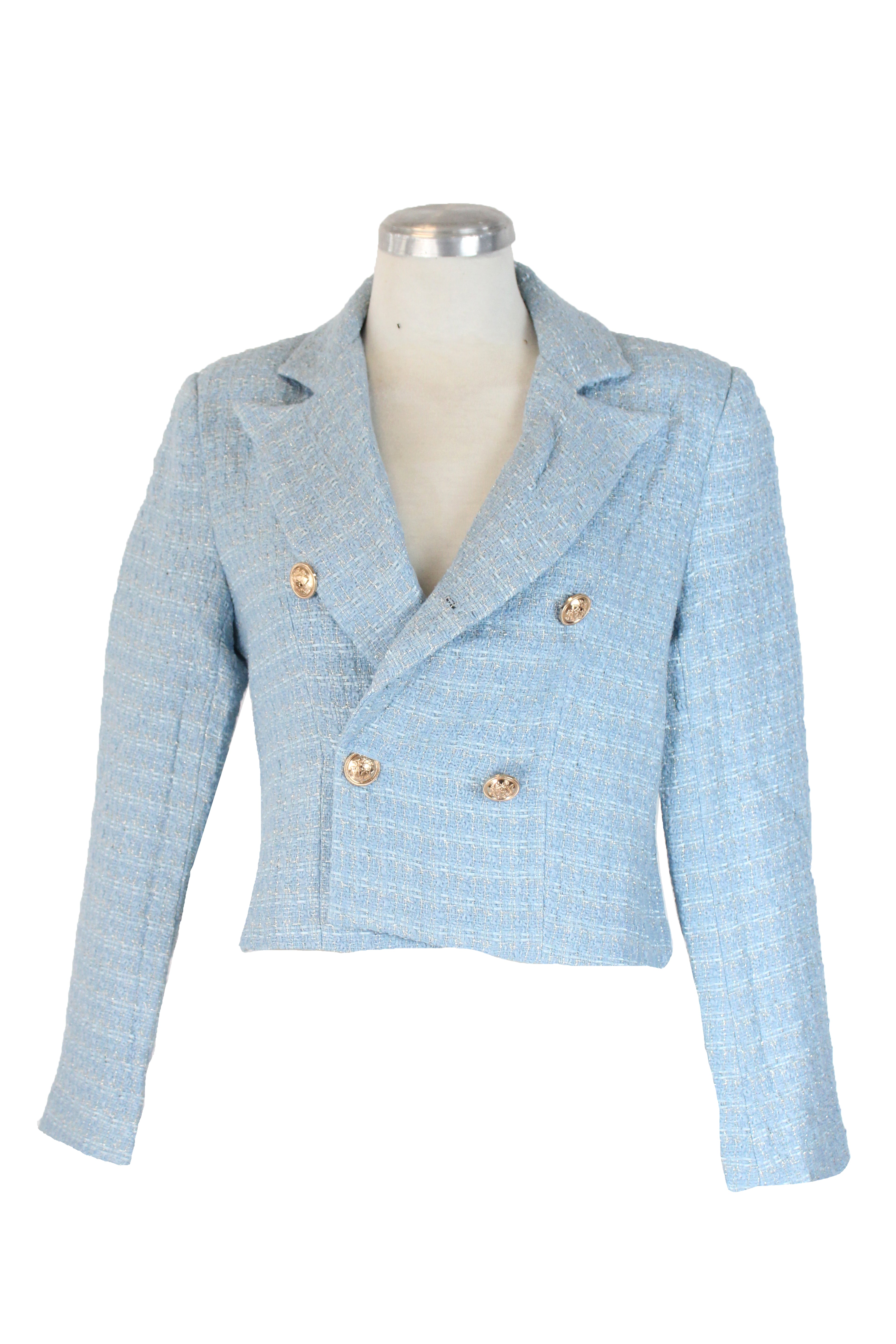 LM7005 Saco Estilo Chanel Botones Dorados