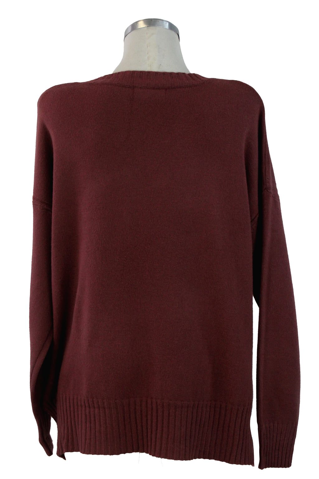 1275 Suéter Tejido Cuello V Trenza a los Costados