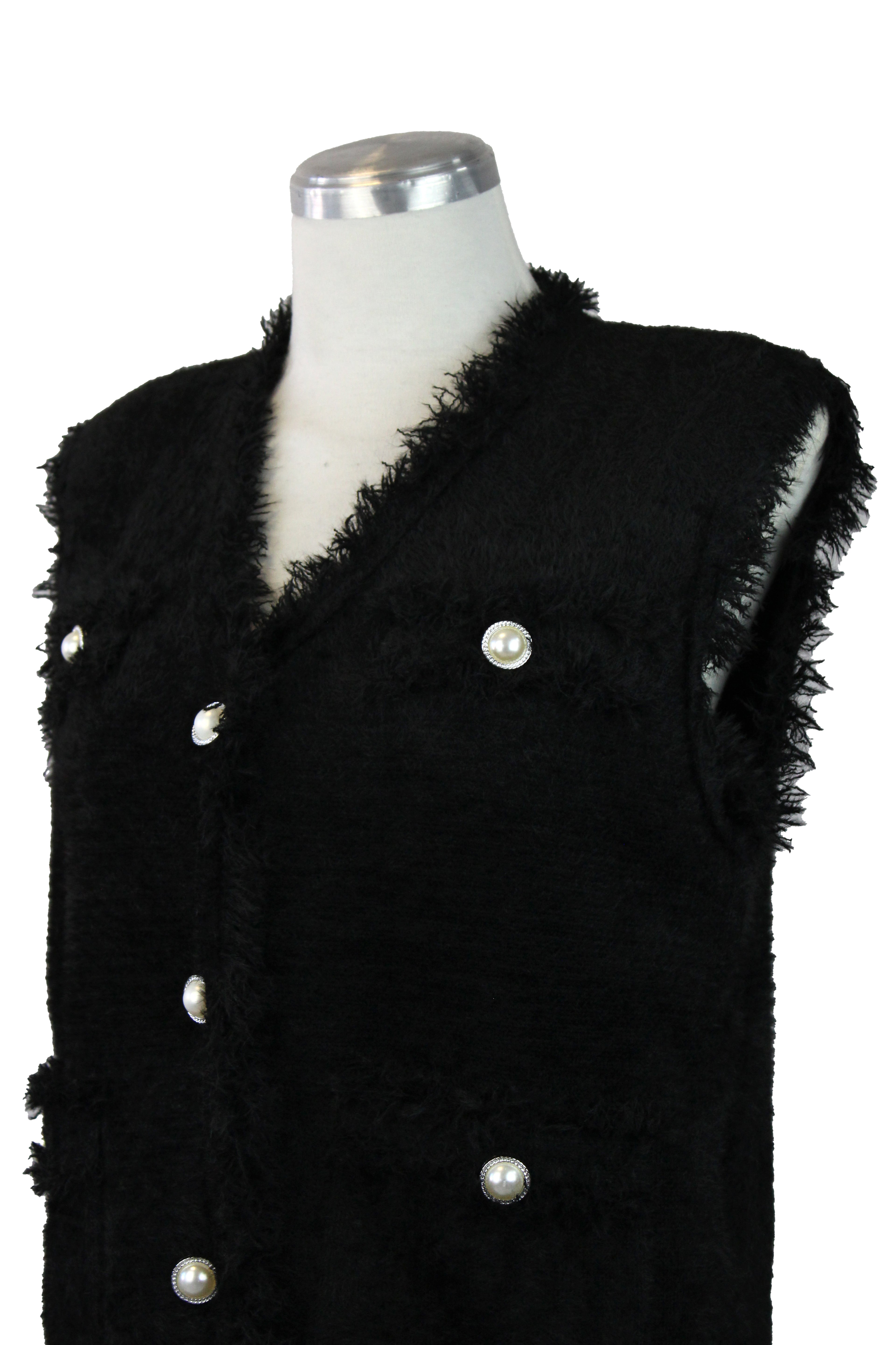 6301 Chaleco Afelpado Botón Aperlado