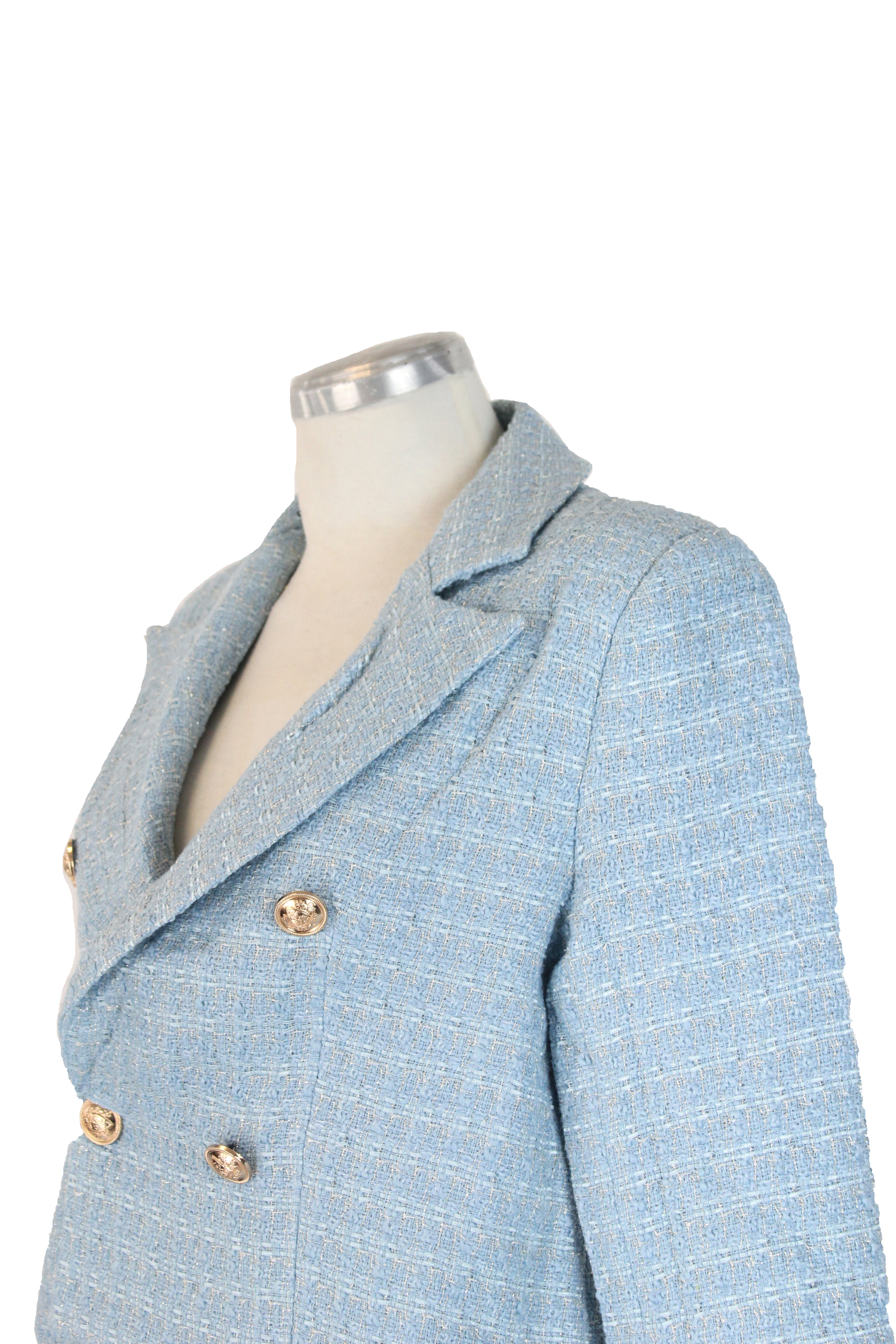 LM7005 Saco Estilo Chanel Botones Dorados