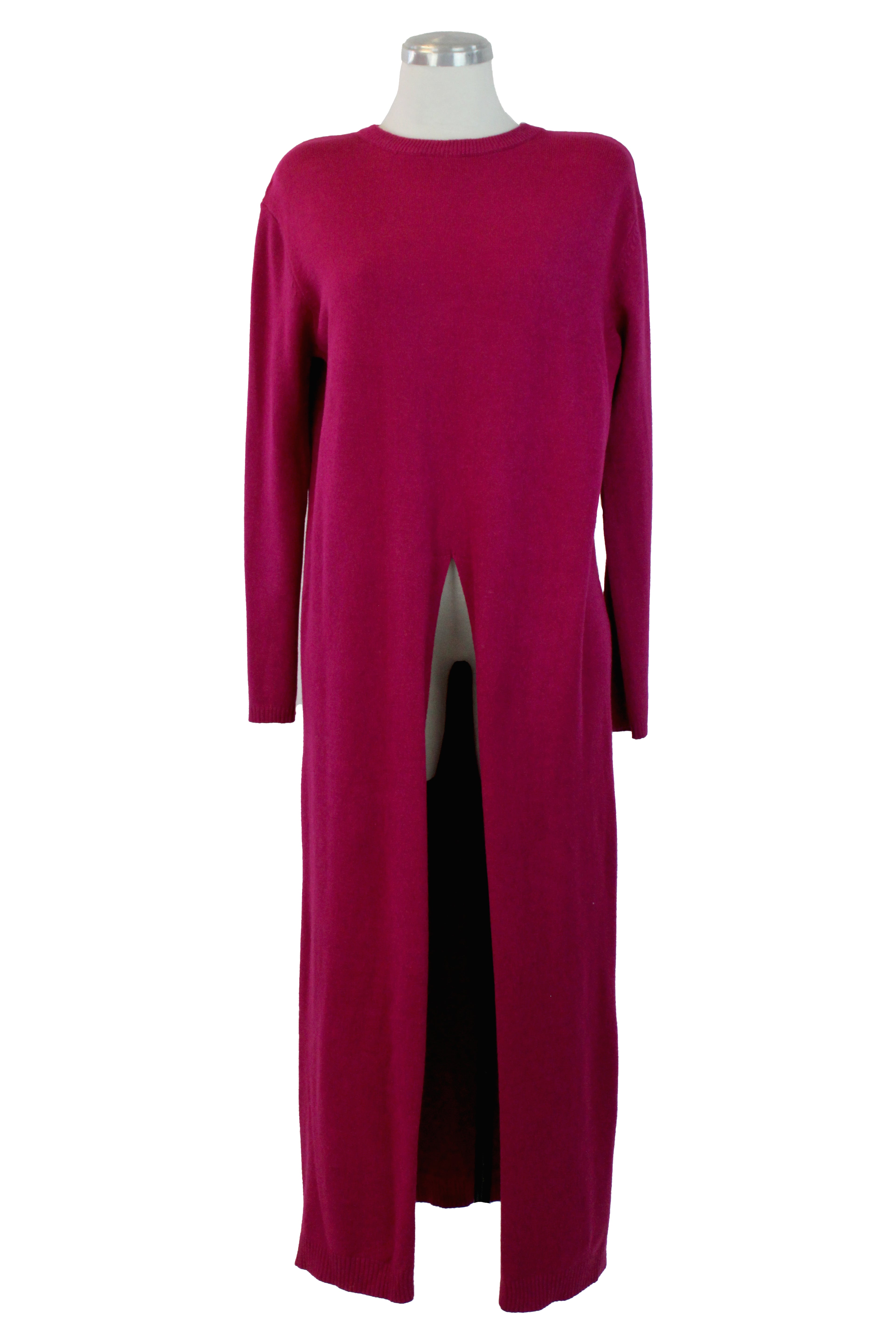 L1569 Vestido Tipo Suéter con Abertura al Centro