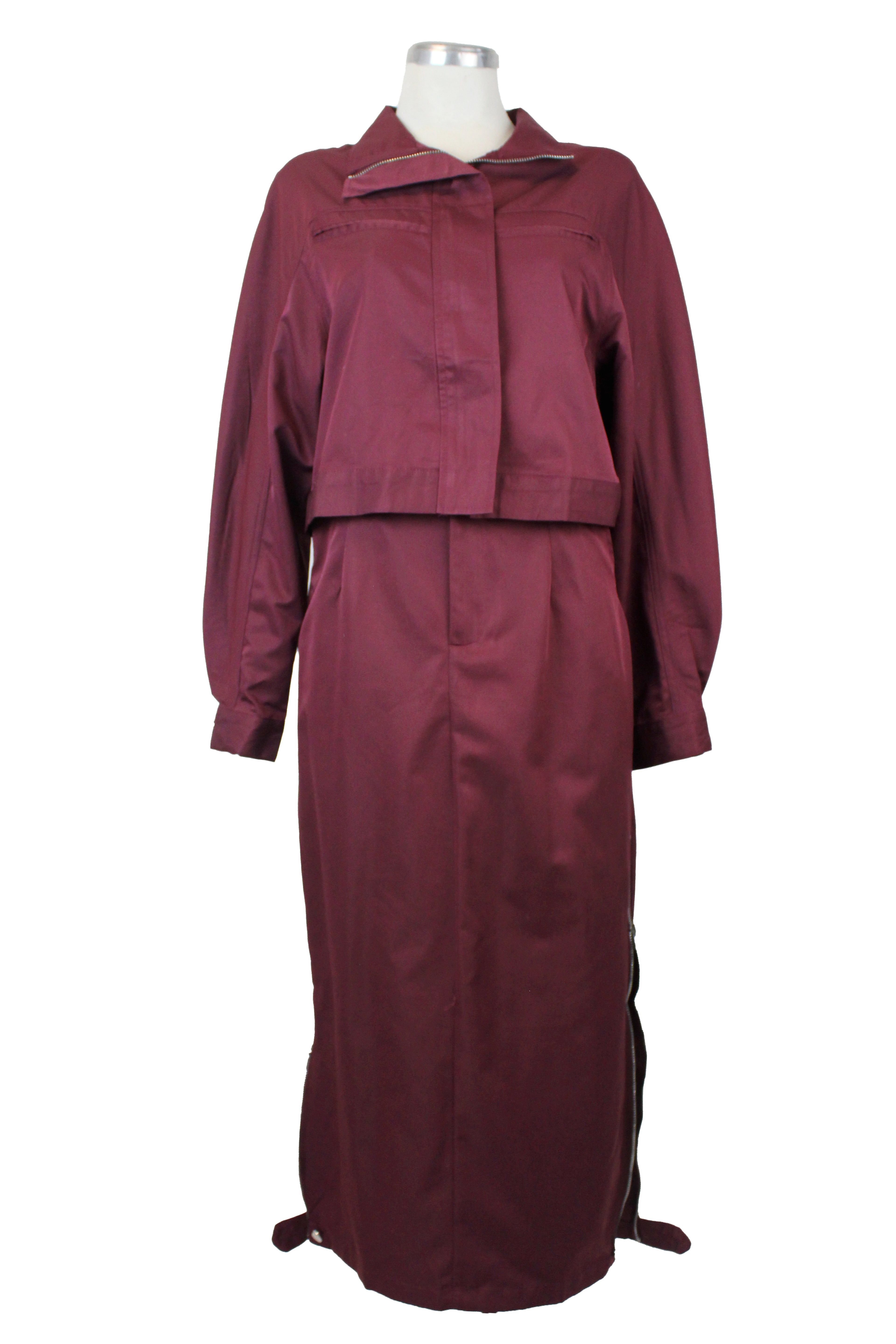 JQ-61145 Conjunto Falda y Chamarra con Bolsos Decorativos