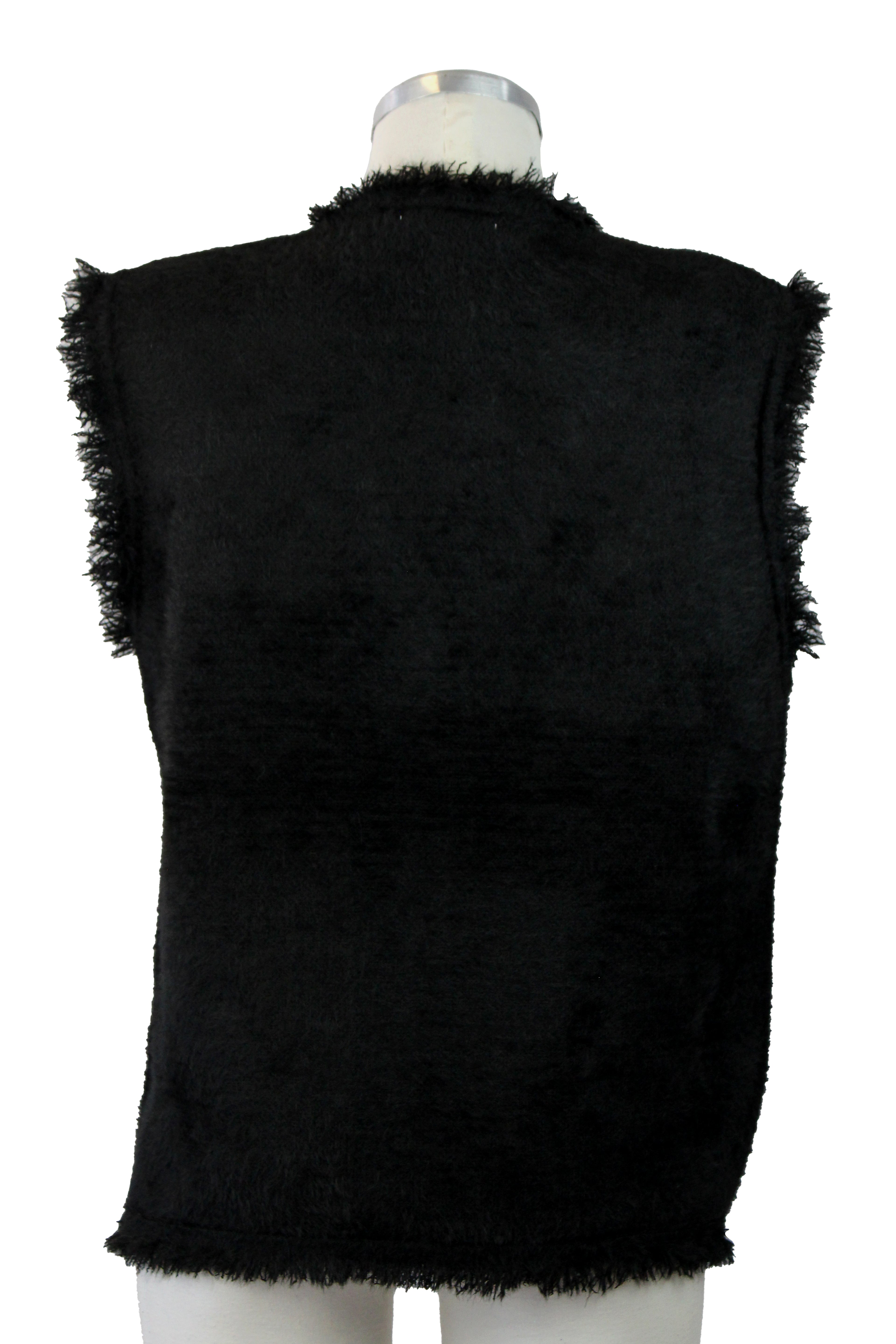 6301 Chaleco Afelpado Botón Aperlado