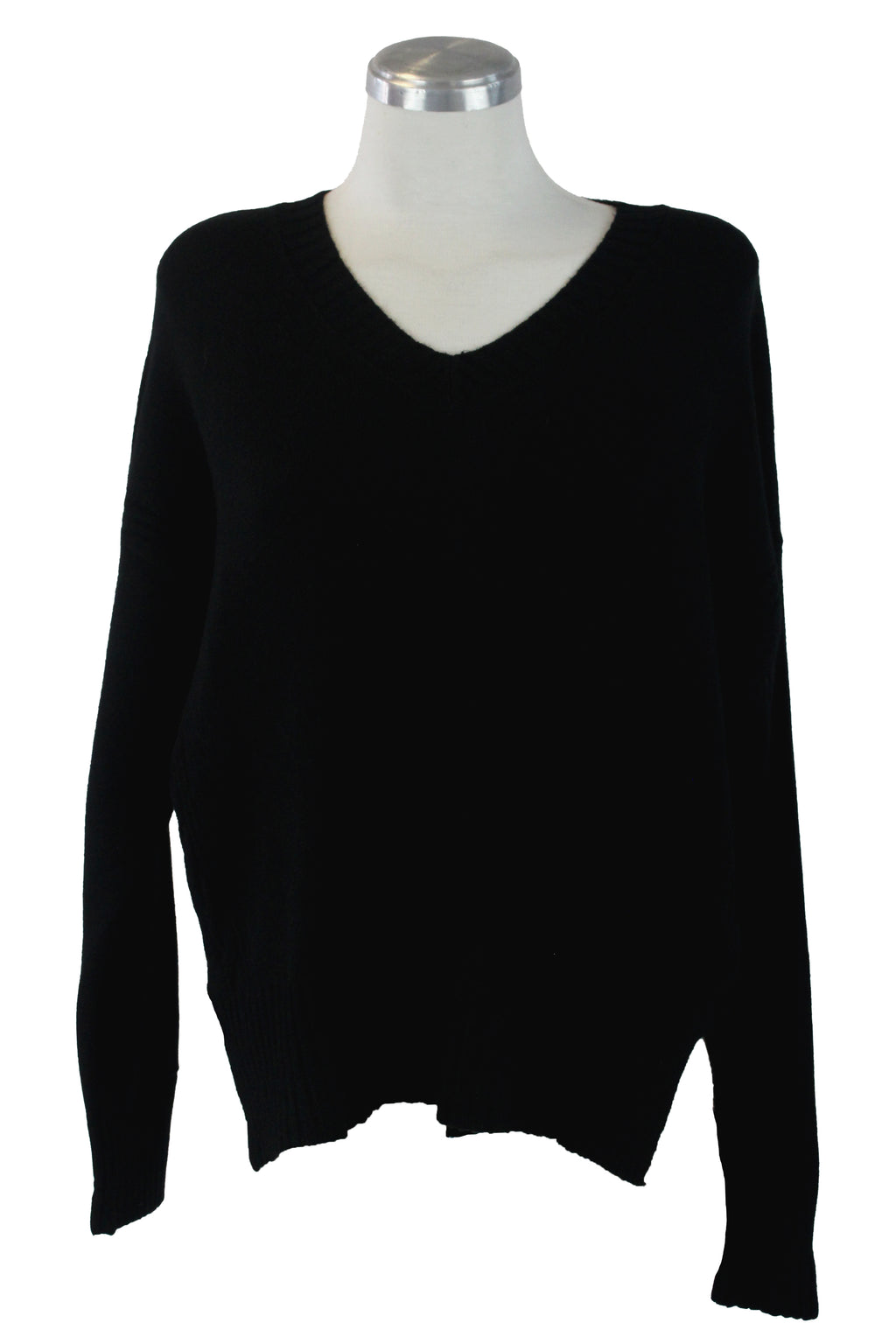 1275 Suéter Tejido Cuello V Trenza a los Costados