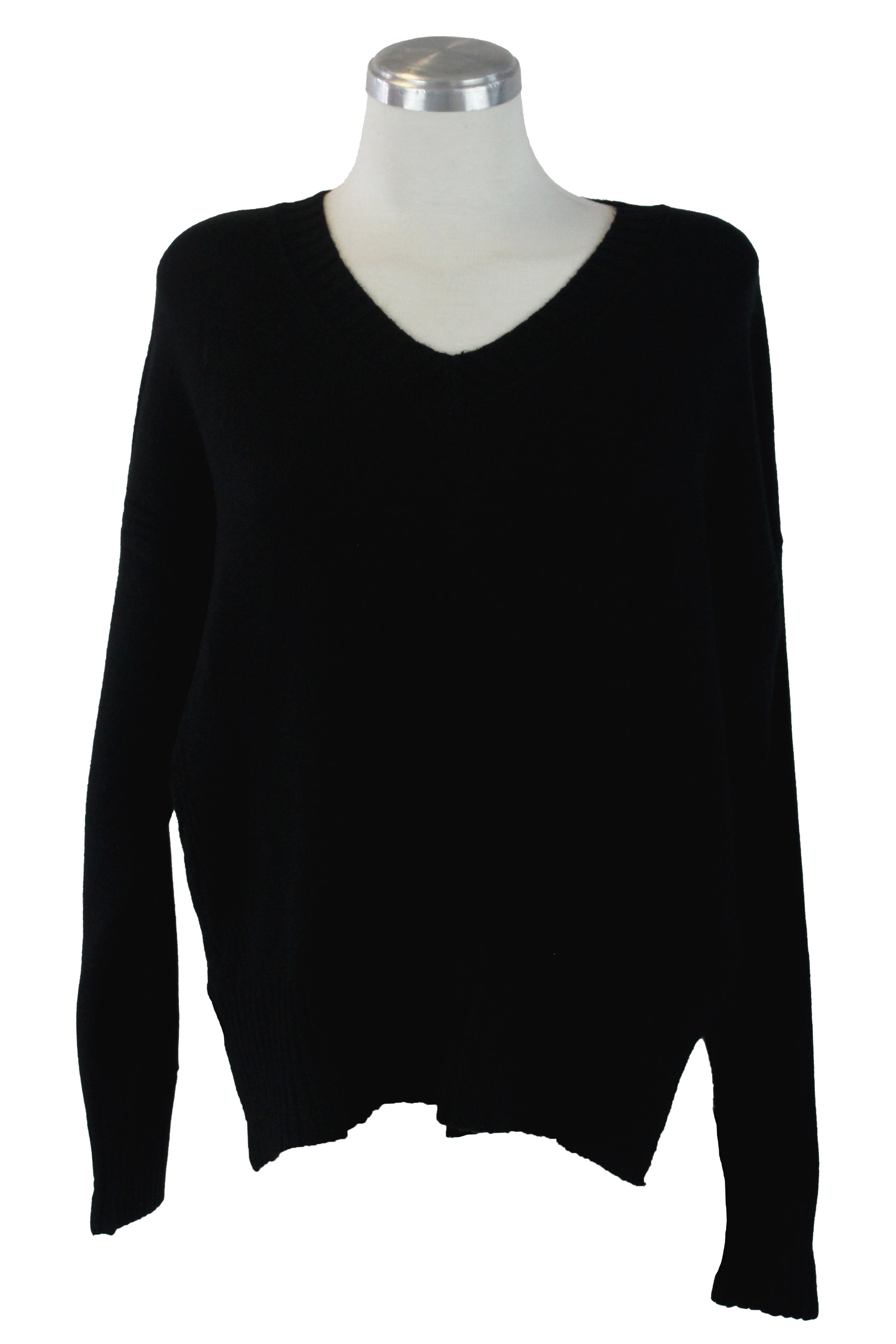 1275 Suéter Tejido Cuello V Trenza a los Costados