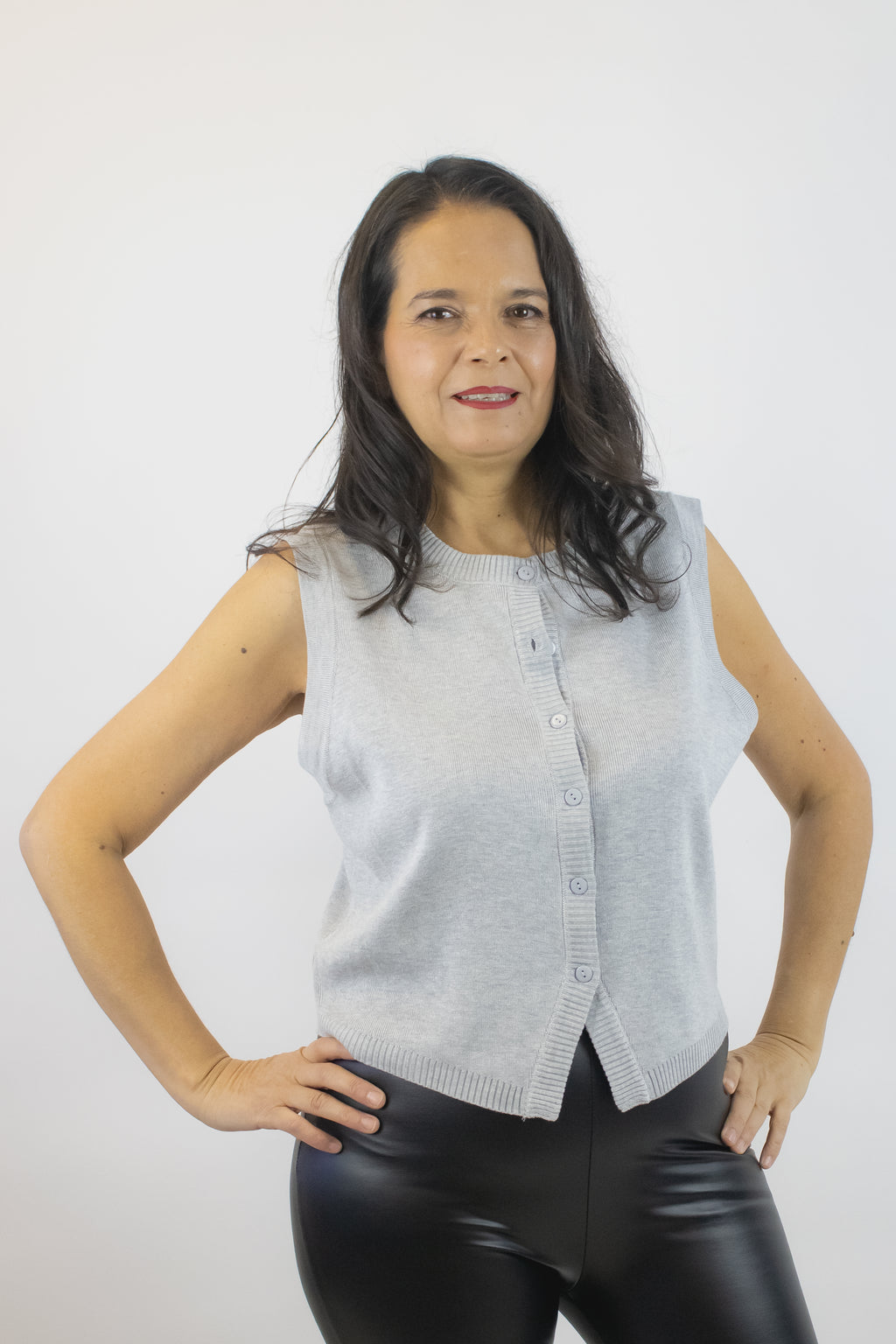 52468 Chaleco Tipo Suéter con Botones