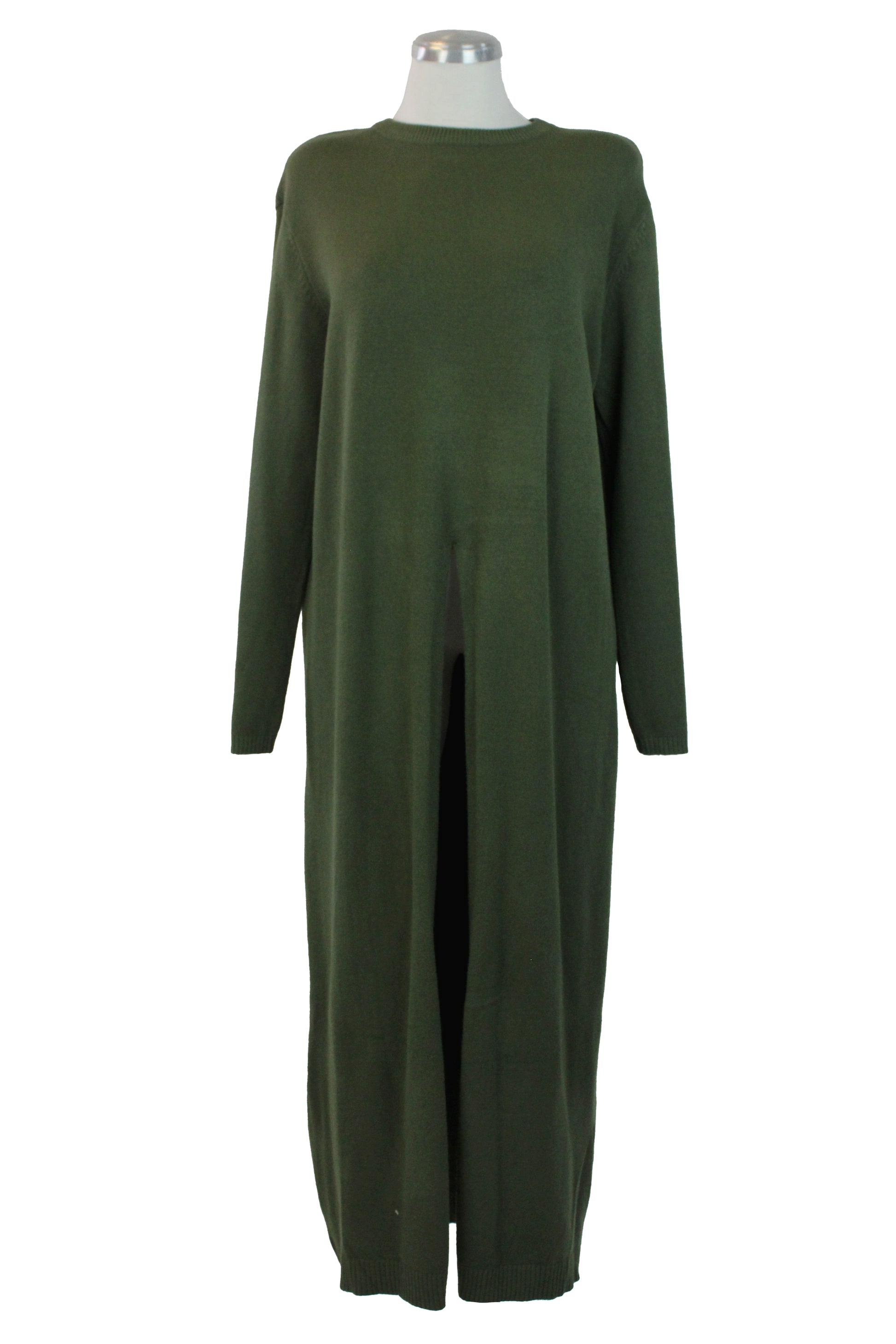 L1569 Vestido Tipo Suéter con Abertura al Centro