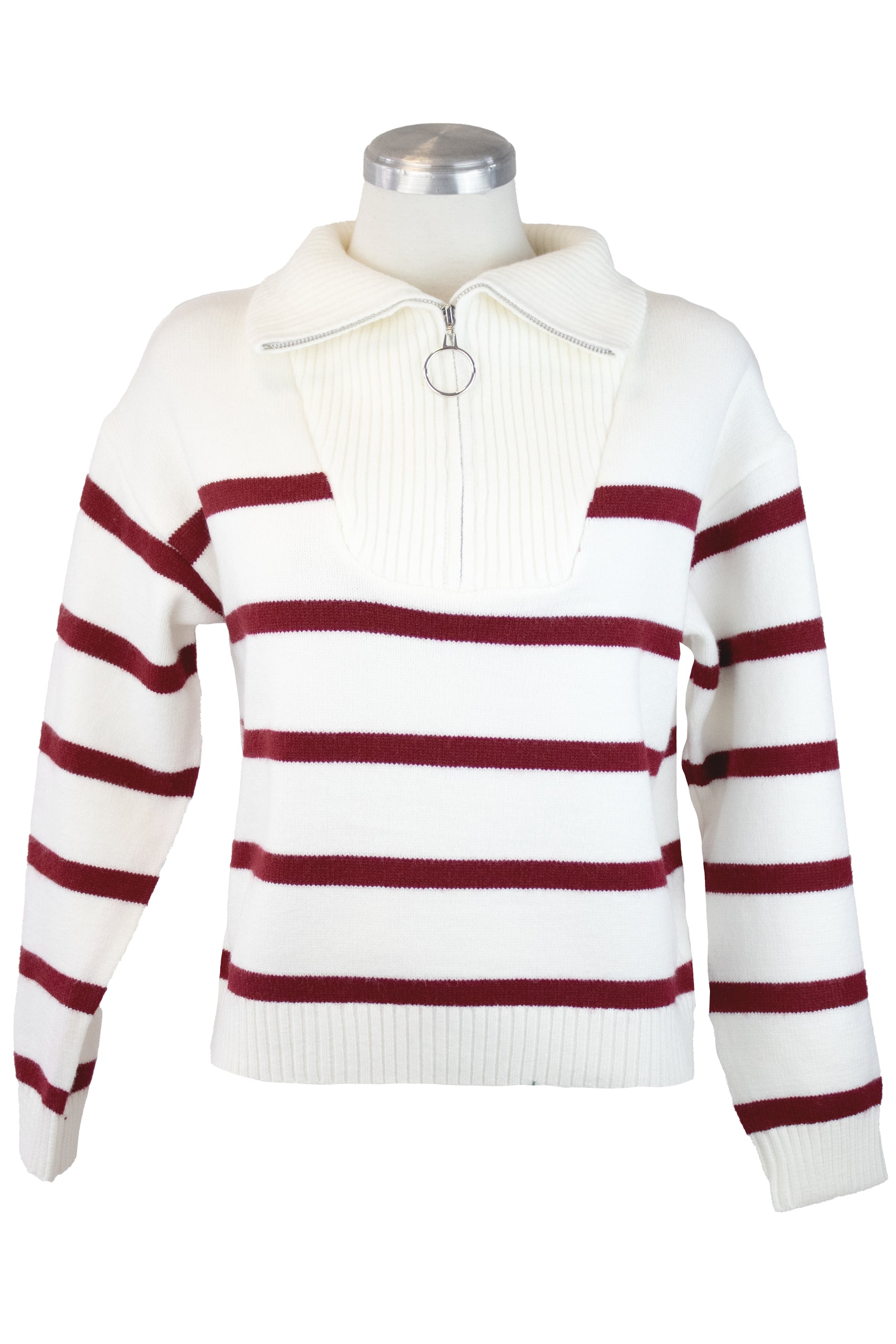 ZM-11766 Suéter Cuello de Tortuga Línea Horizontal