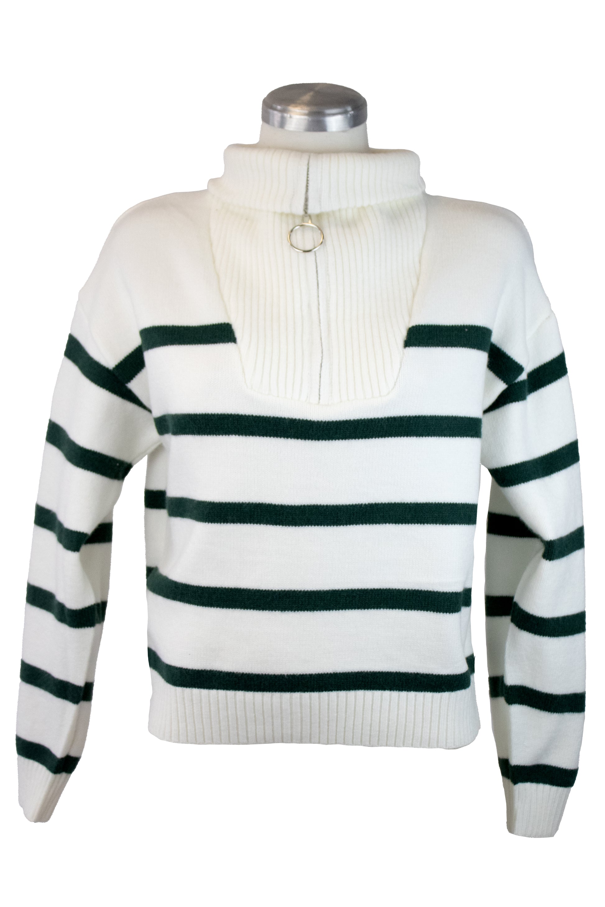 ZM-11766 Suéter Cuello de Tortuga Línea Horizontal