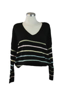 5003 Suéter Cuello V Líneas Colores