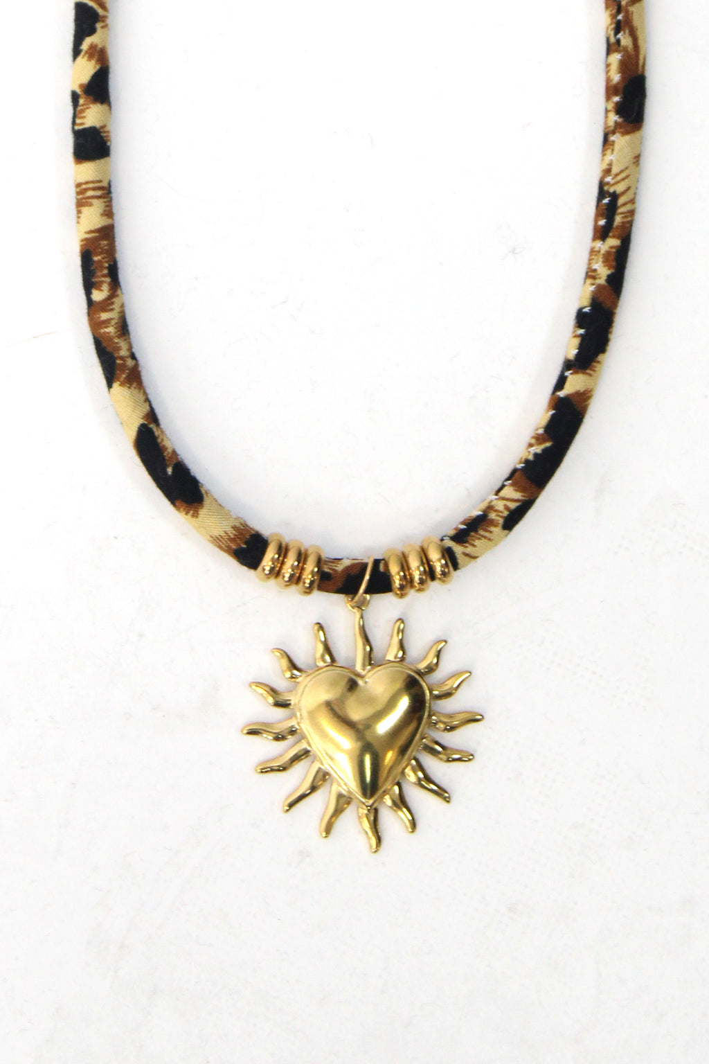 C100 Collar Liston Animal Print con Dije