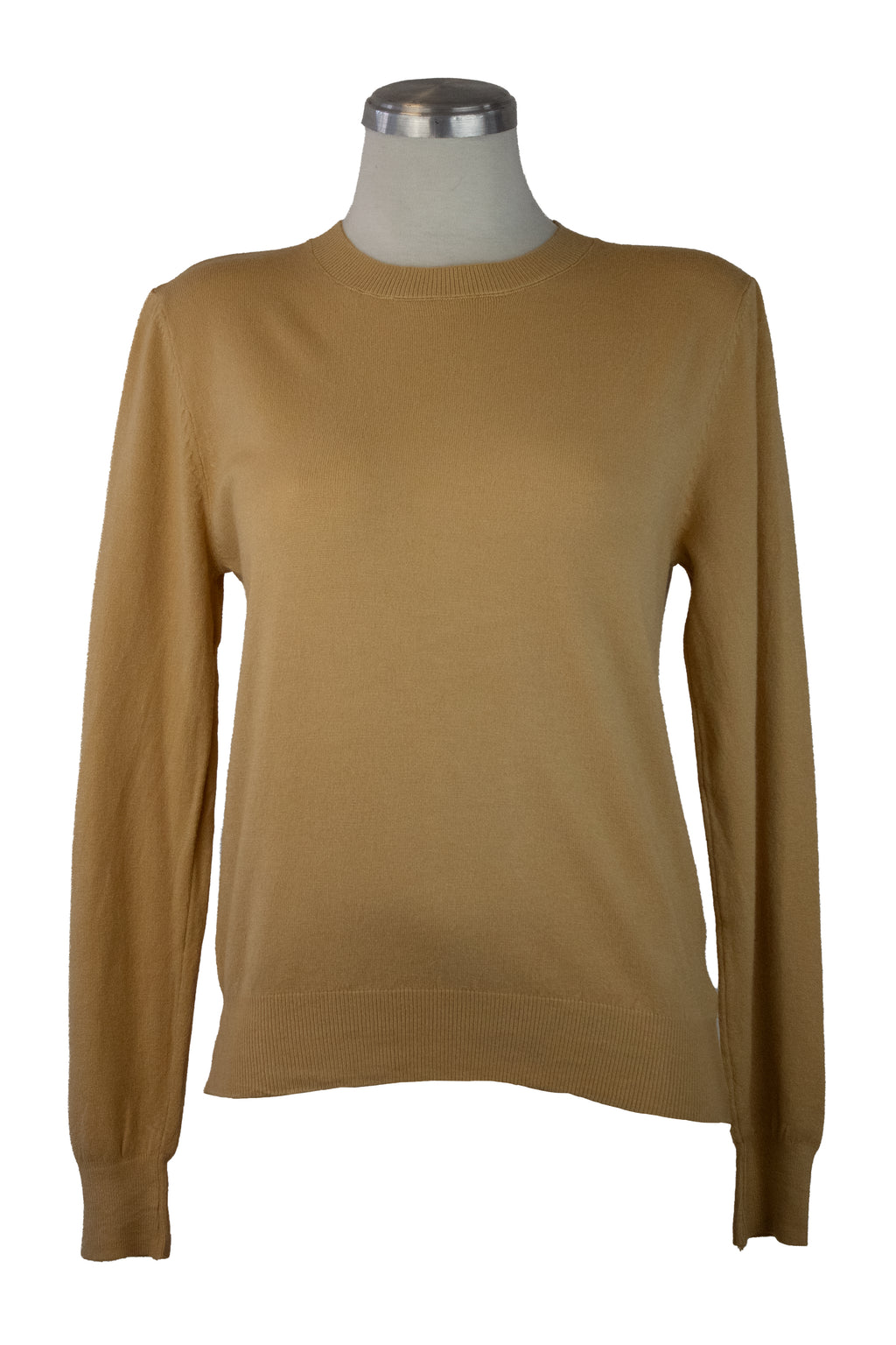 23-8099 Suéter Liso Bordado Cuello Y Muñeca Corto