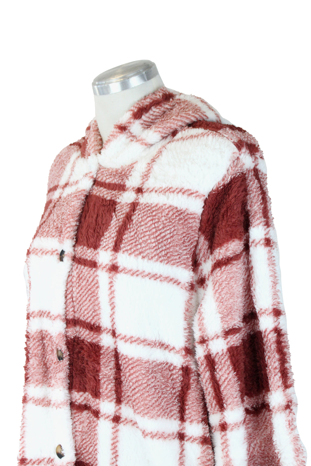 BOAM53 Suéter Largo Borrego Diseño Cuadros