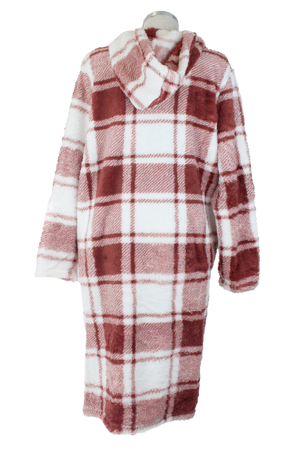 BOAM53 Suéter Largo Borrego Diseño Cuadros