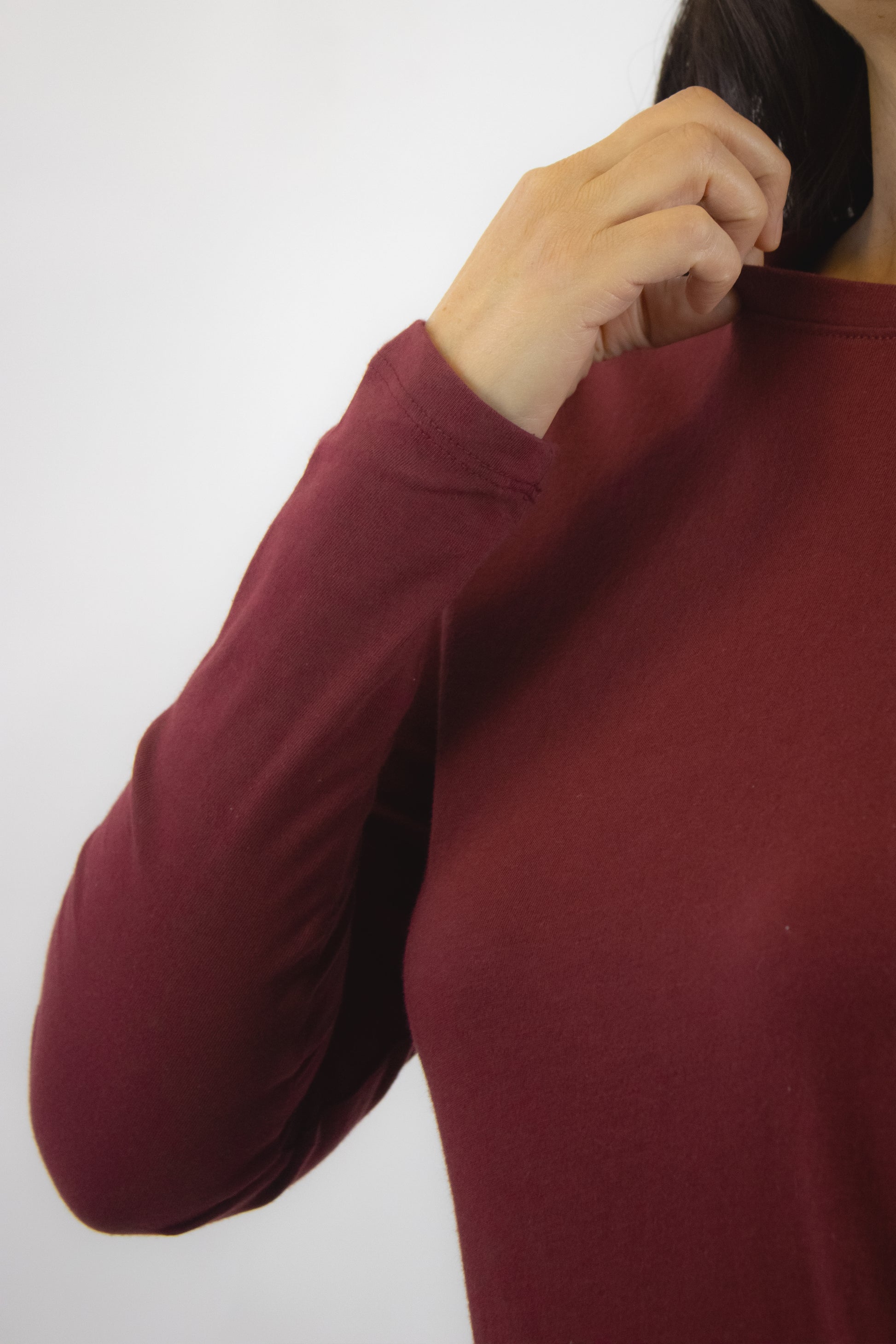 TT36 Blusa Basica Lisa Manga Cuello Redondo