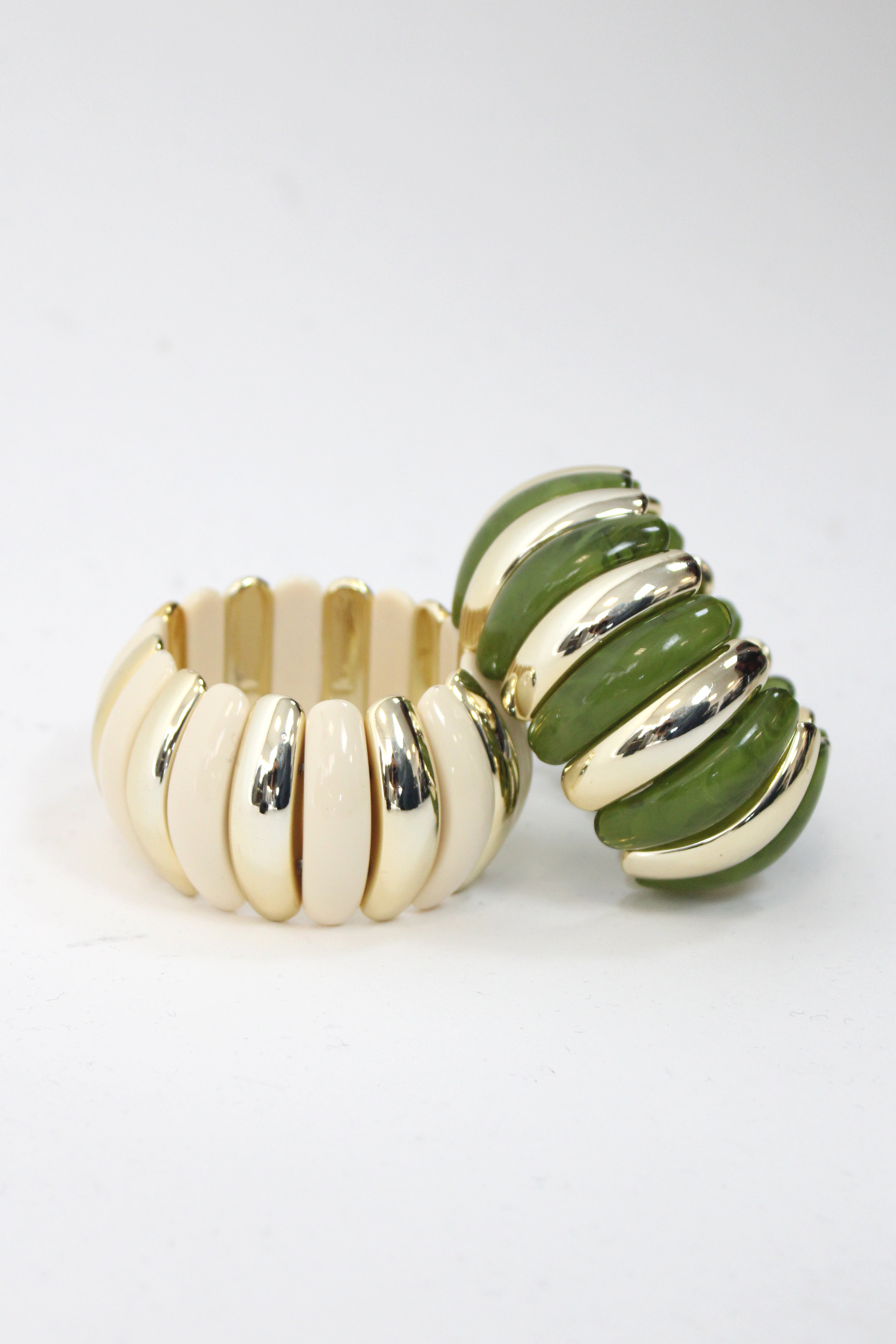 PUCOM Pulsera Acrilica Color Combinada con Dorado