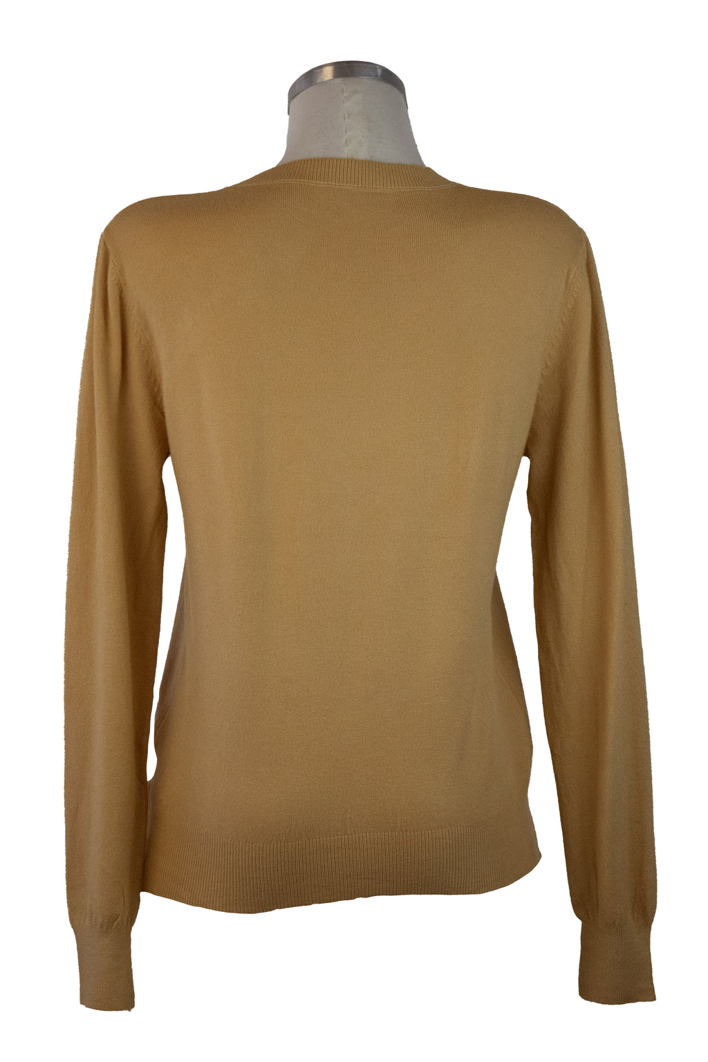 23-8099 Suéter Liso Bordado Cuello Y Muñeca Corto