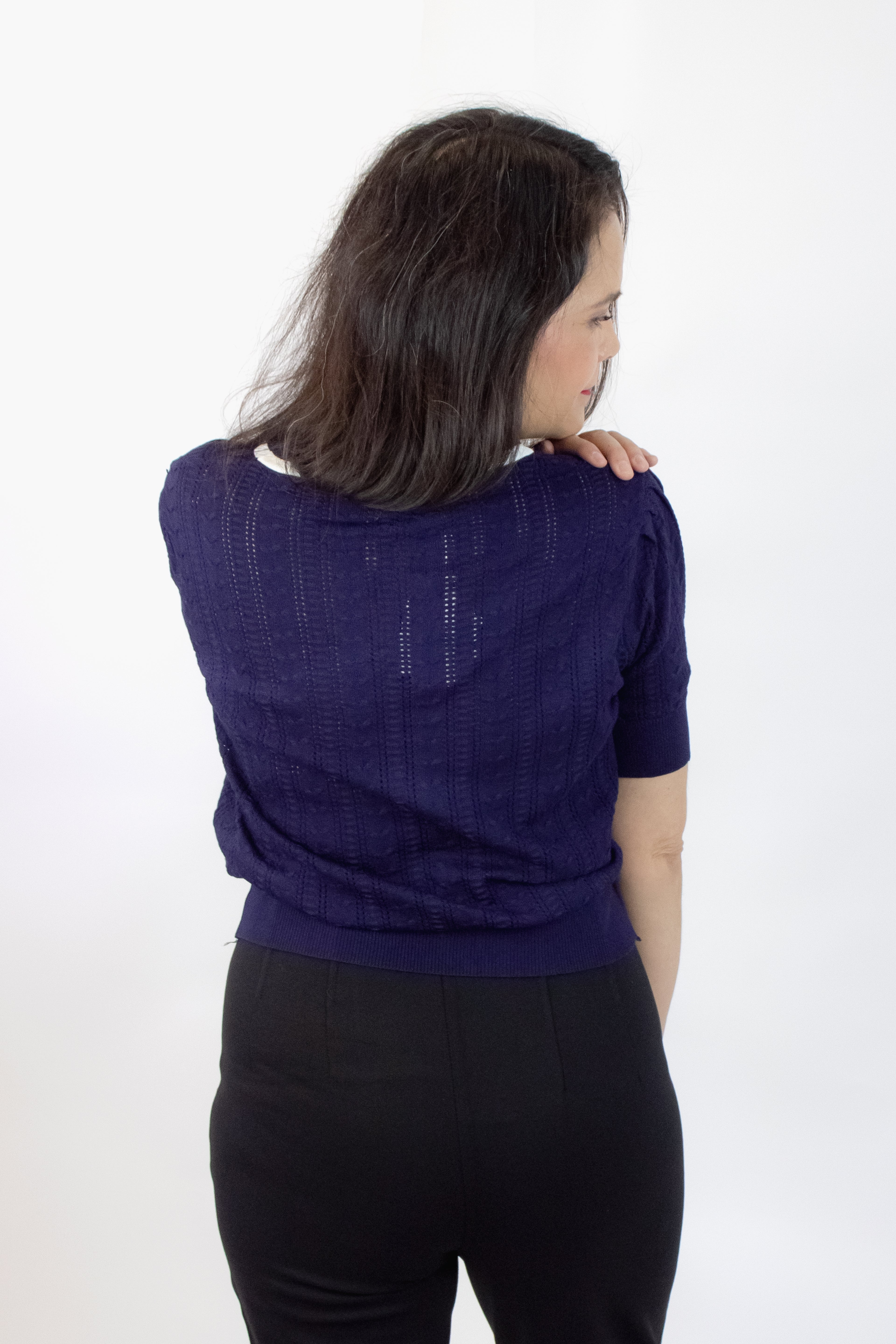 M-1092 Blusa Estilo Cardigan con Botones Aperlados